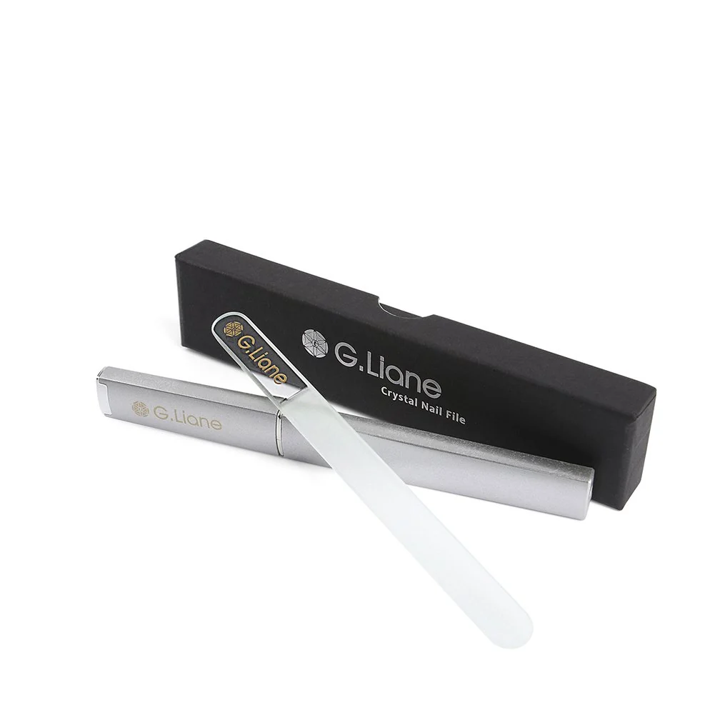 User-Friendly G.Liane Crystal Glass Nail File Professional Double Sided Etched Crystal Nail File Set for Nail Art Nail Care to Metal Nail Files Emery Easy-to-Use