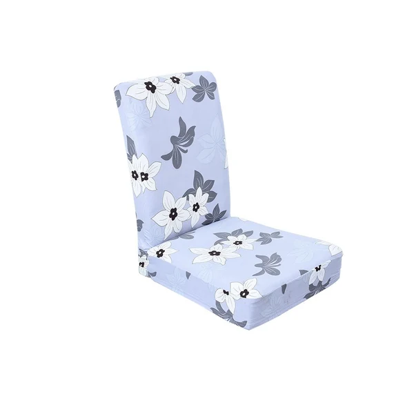 Unique Max Stretch Short Removable Dining Chair Cover Slipcover Decor White Flower High-End