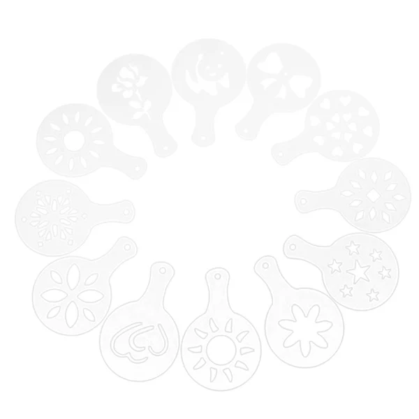 Carefully Designed Max 12pcs Coffee Barista Stencils Template Strew Flowers Duster Spray Symbol Long-Lasting