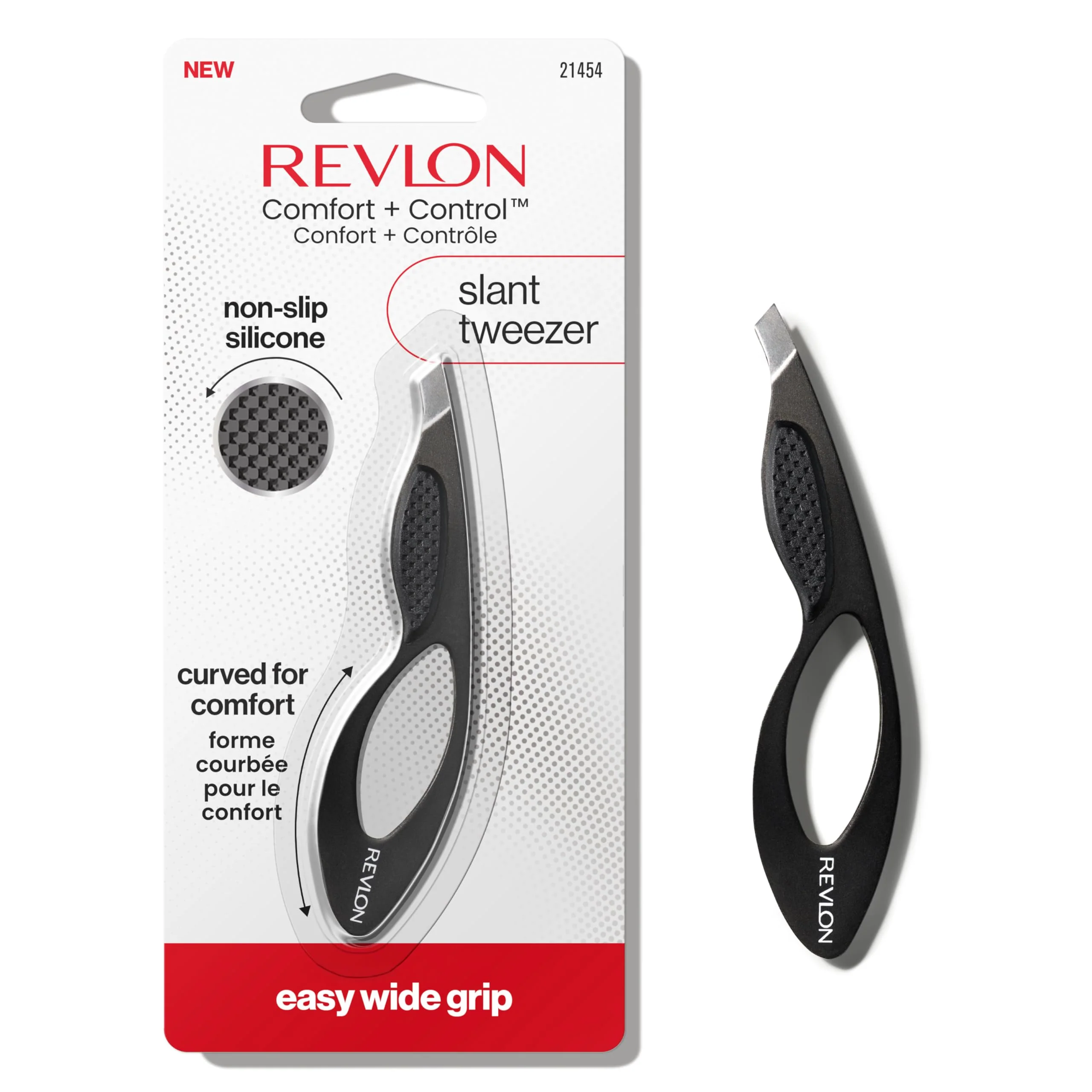 Quality Revlon Comfort and Control Tweezer Easy to Use Eyebrow Tool with Wide Grip Stocking Stuffer for Women Men 1 count Long-Lasting