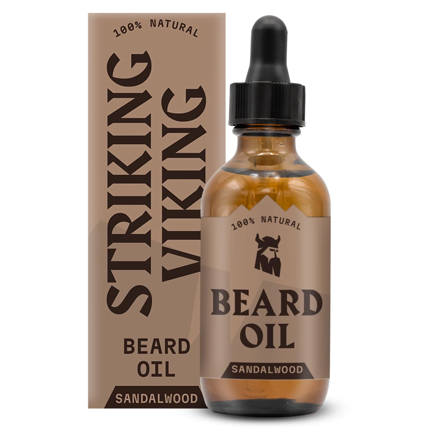 Efficient Striking Viking Sandalwood Beard Oil for Men - 2 Fl Oz Sandalwood Scent - Natural Hydrating Softening Beard Care with Argan Jojoba Almond Tea Responsible