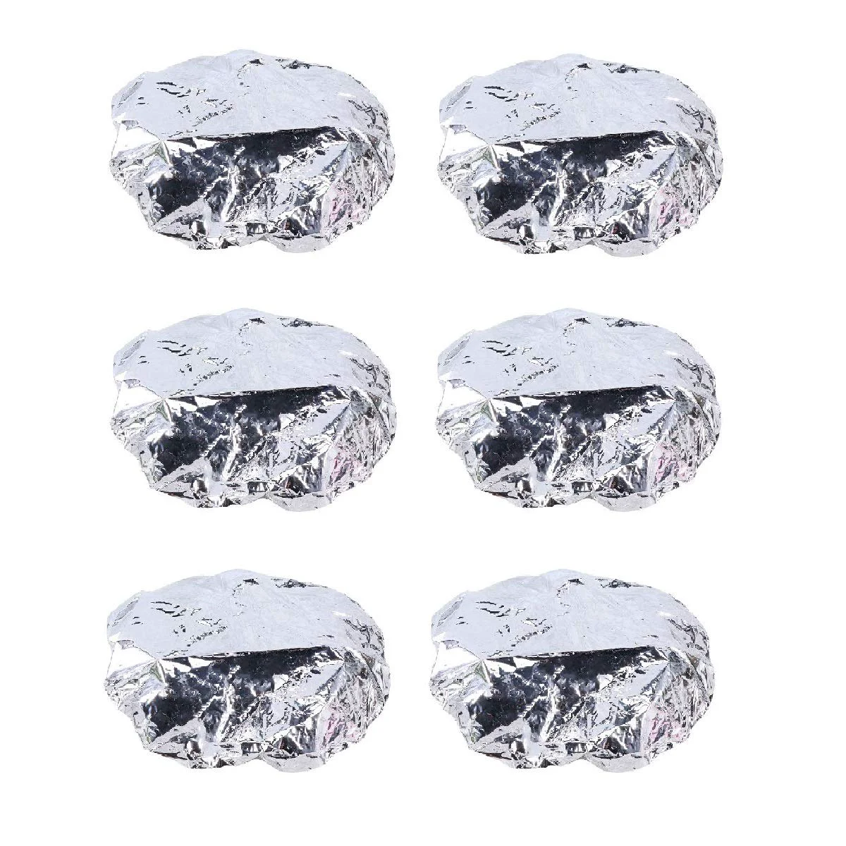 Contemporary Beaupretty 6Pcs Disposable Aluminum Foil Hair Caps Waterproof Elastic Shower Caps for Hair Styling and Conditioning Treatment Silver Traditional