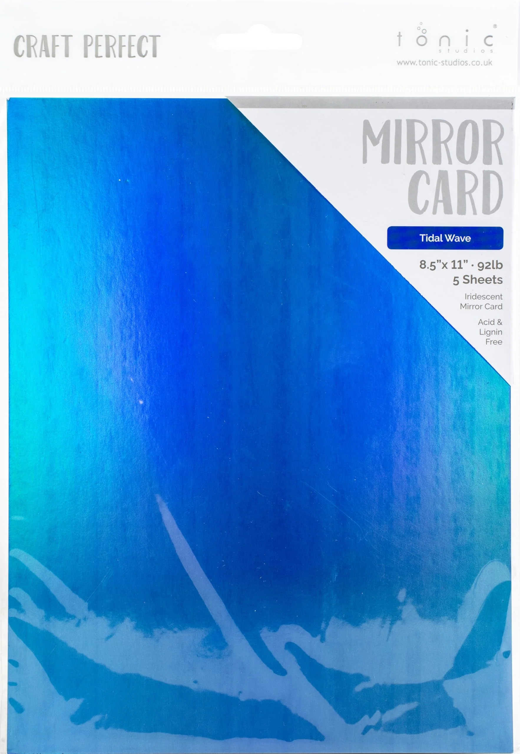 Top-Quality Craft Iridescent Mirror Cardstock 8.5 X11 5 Pkg-Iridescent -Tidal Wave Efficient