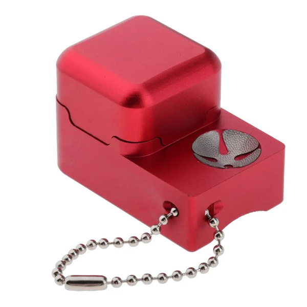 Fine Max Billiard Cue Chalk Case Holder Chalks Carrier Box with Prod Scuffer Red Versatile