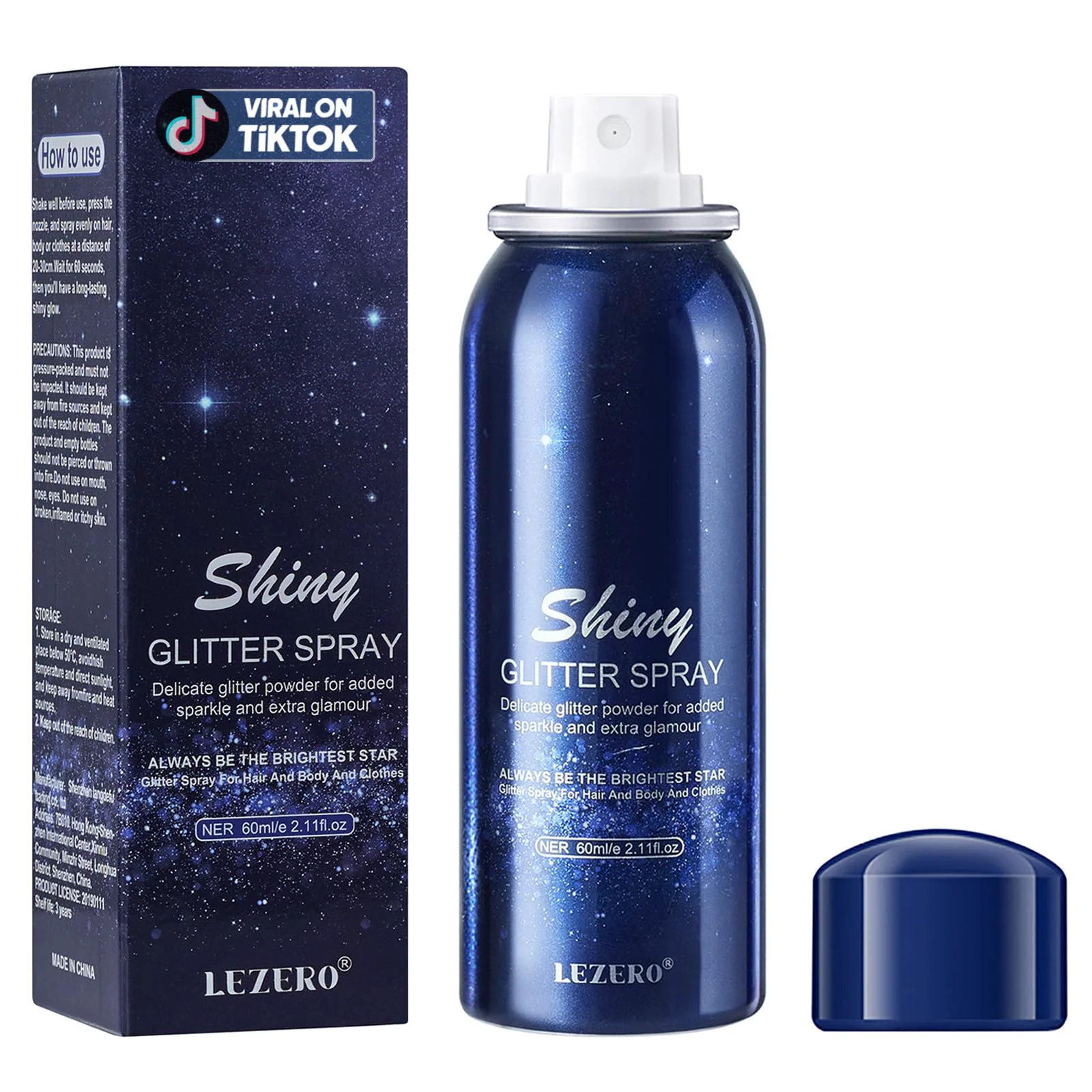 Artisan Lezero Body Glitter Spray Temporary Shiny Hairspray for Face Hair Clothing Long Lasting Quick-Drying Shimmer Mist for St. Patrick's Day Music Effective