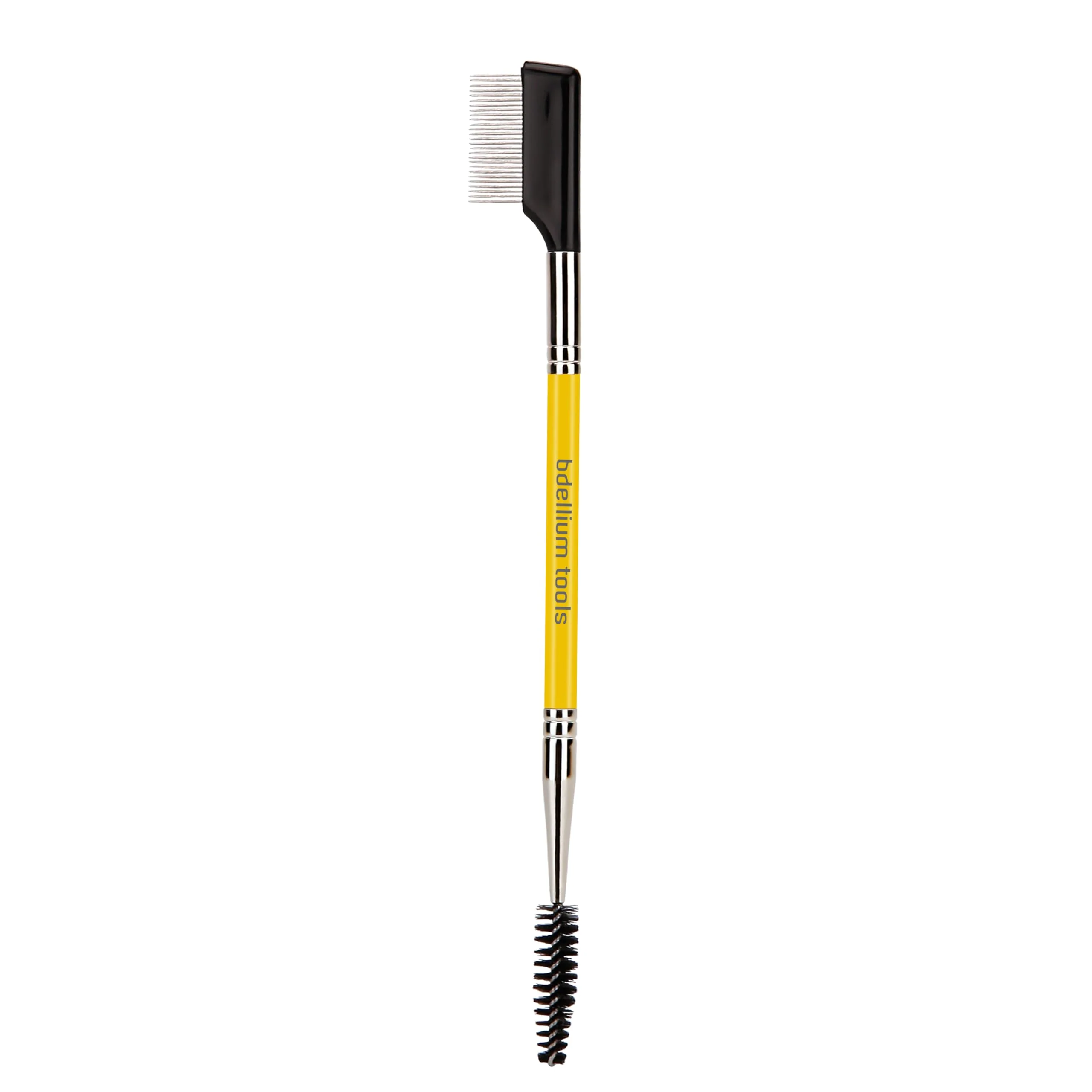 Artisan Bdellium Tools Professional Makeup Brush - Studio Series 725 Double End Metal Comb Lash - With Soft Synthetic Fibers For Prep Eyelashes Yellow 1pc