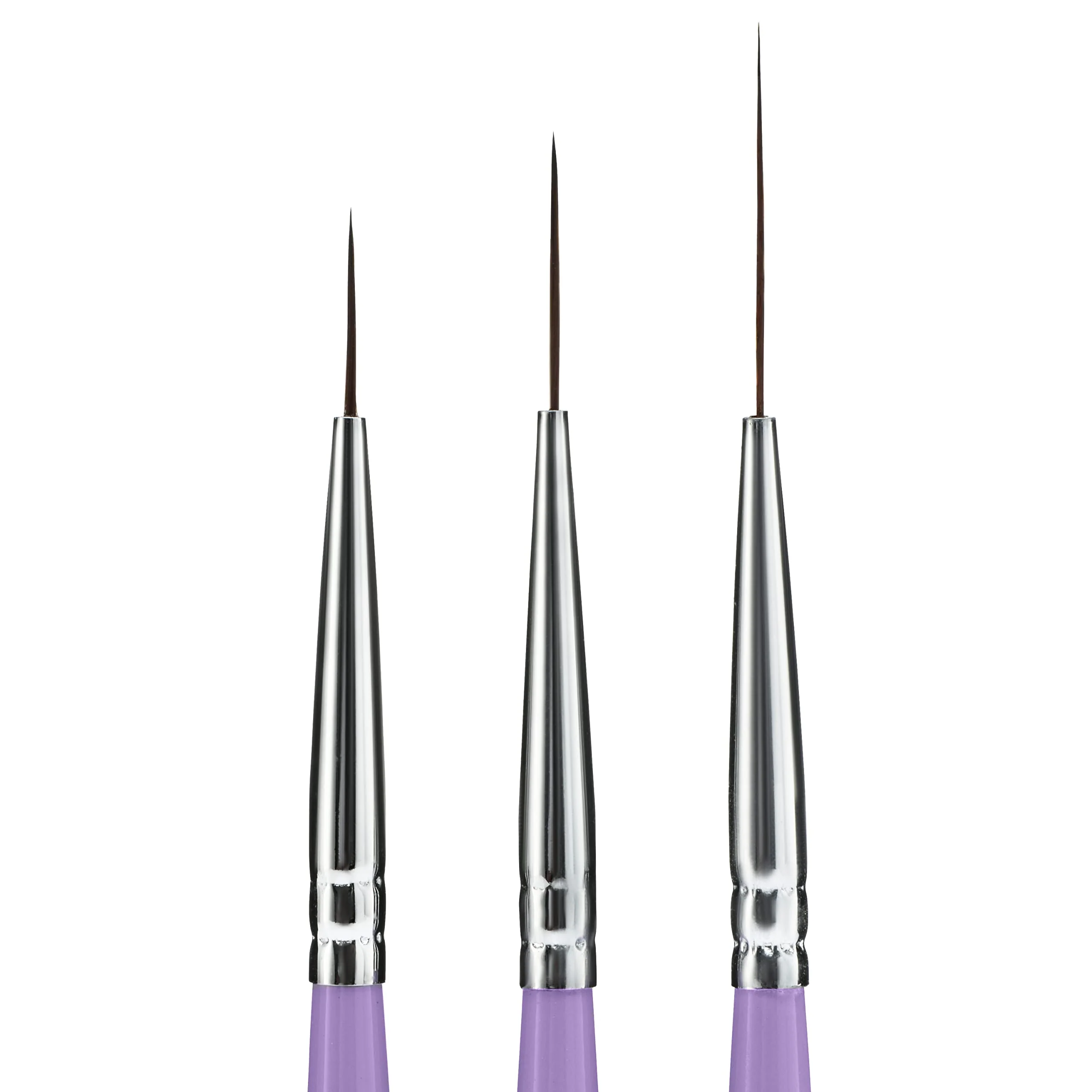 Secure Beaute Galleria 3 Pieces Nail Art Long Striper Brush Set 12mm 16mm 22mm for Thin Long Fine Line Detailer Striping Color Block One Stroke Carefully Designed
