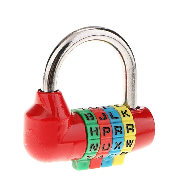 Optimized Max 4 Digit Dial Letter Combination Padlock Travel Luggage Suitcase Lock Red Crafted