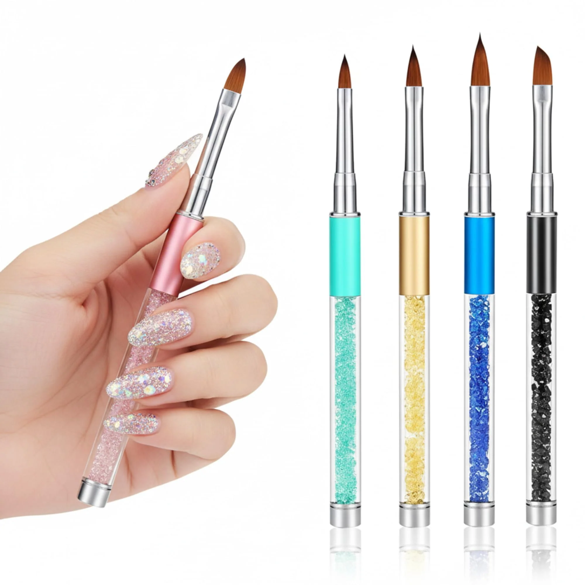 Traditional Honoson 5 Pieces Acrylic Nail Brush 3D Nail Brushes for Acrylic Flower UV Gel Pen Painting Tools Home DIY Salon Using Manicure Pen Size 4 6 8 10 Clean