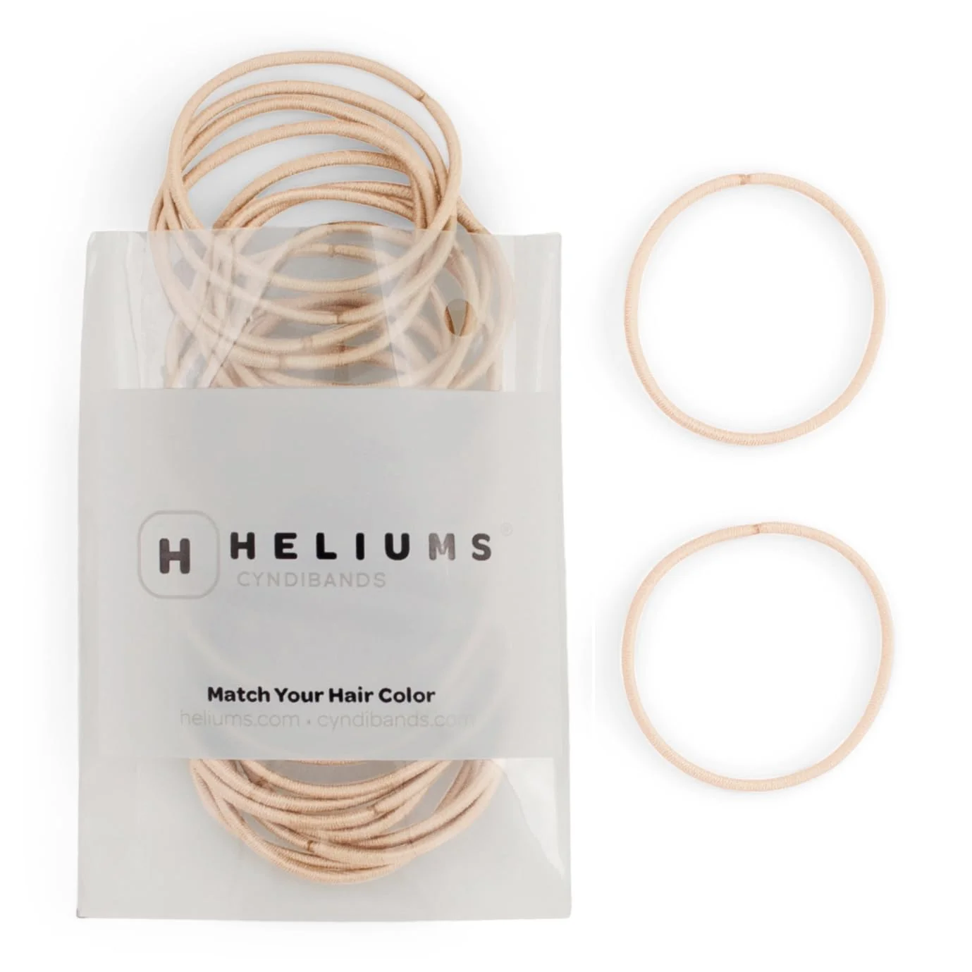 Innovative Heliums Thin Hair Elastics - Beige Blonde - 2mm Hair Ties for Thin Hair 1.75 Inch Medium Hold No Damage Ponytail Holders - 40 Count Fast