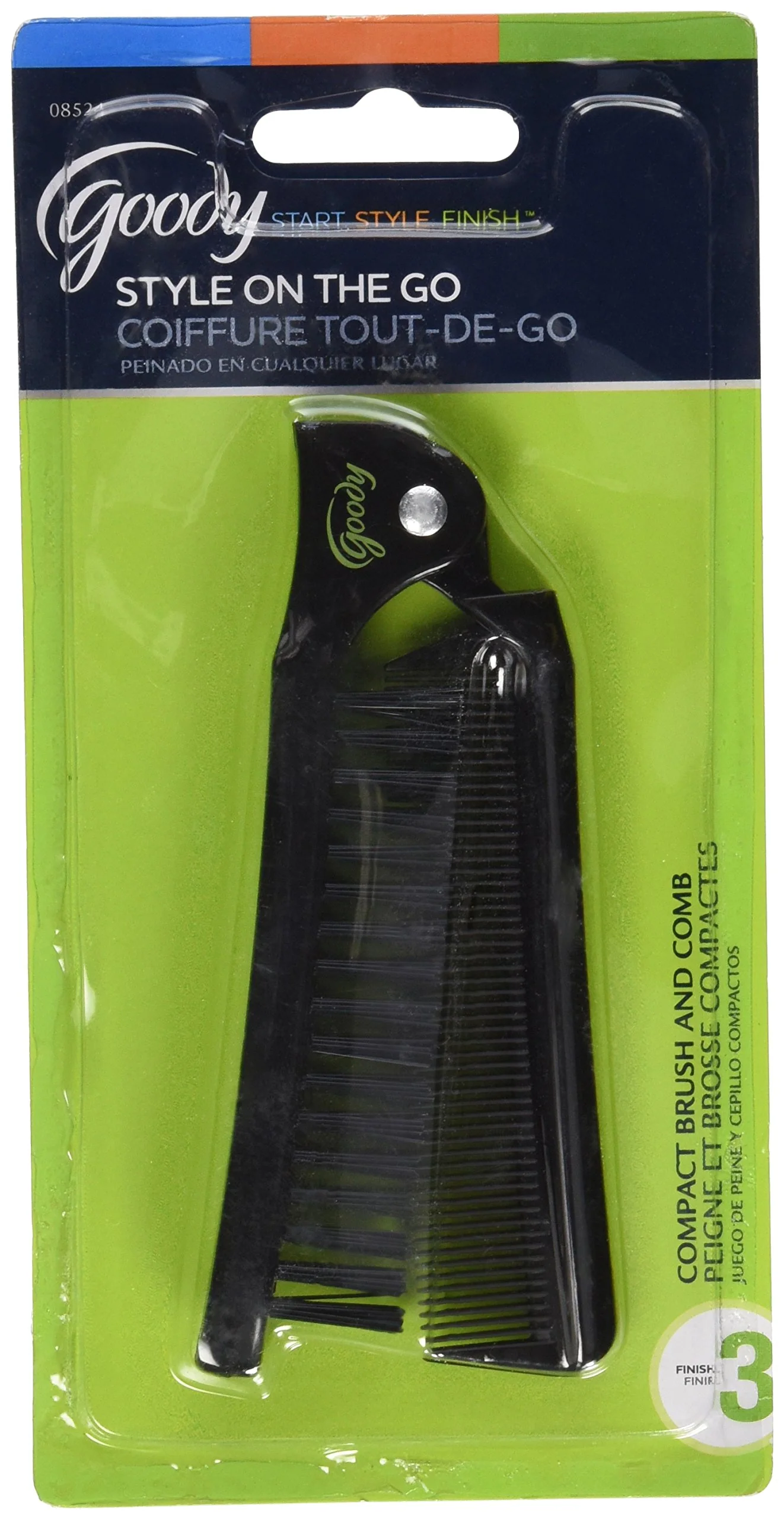 Easy-to-Use Goody 08524 Style On The Go Compact Brush and Comb Combo Maintain Your Look On the Go Size for Purse Pocket or Tote Bag Measures Approx. Versatile