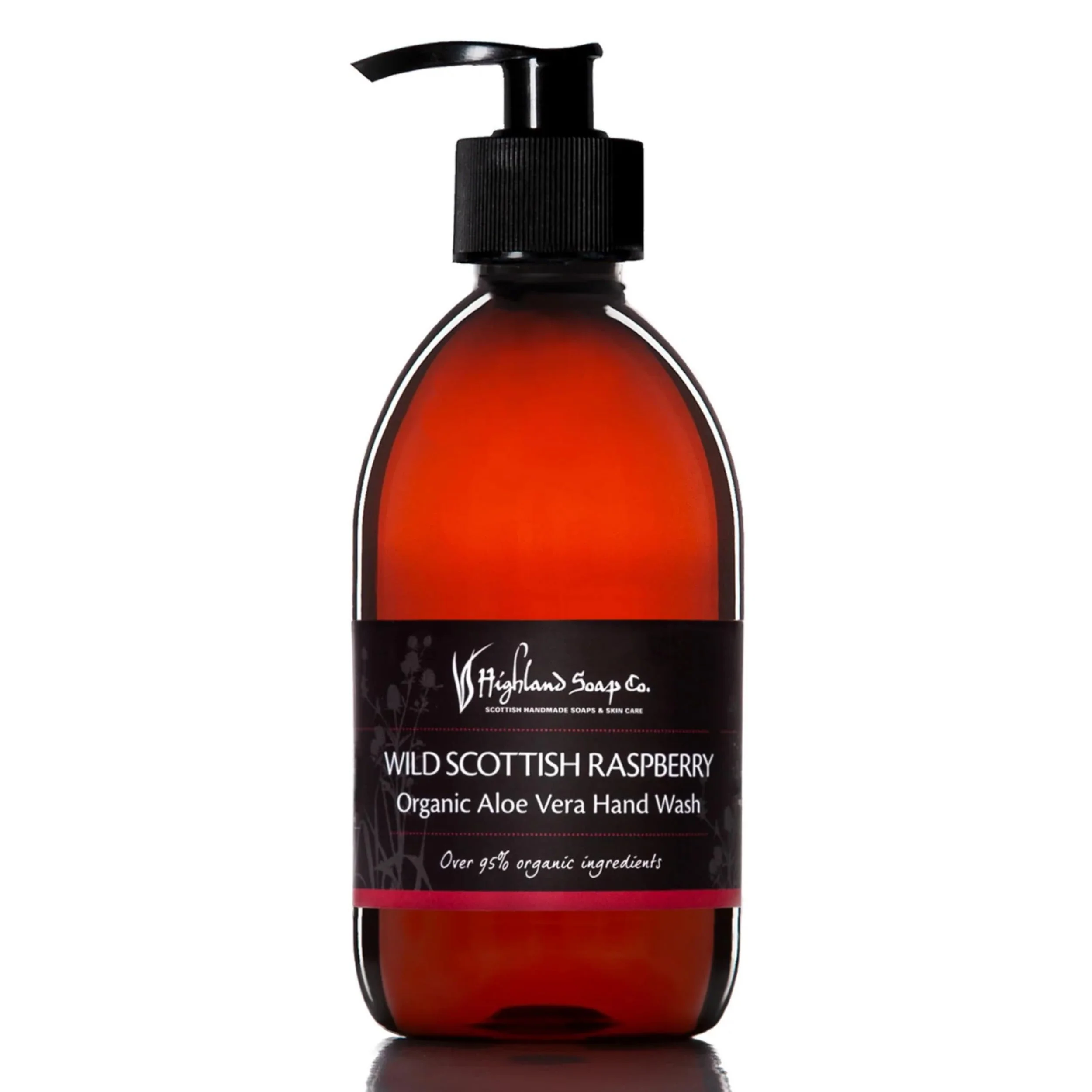 Traditional The Highland Soap Company Organic Aloe Vera Hand Wash Wild Scottish Raspberry 10oz Bottle Pack of 1 Clean