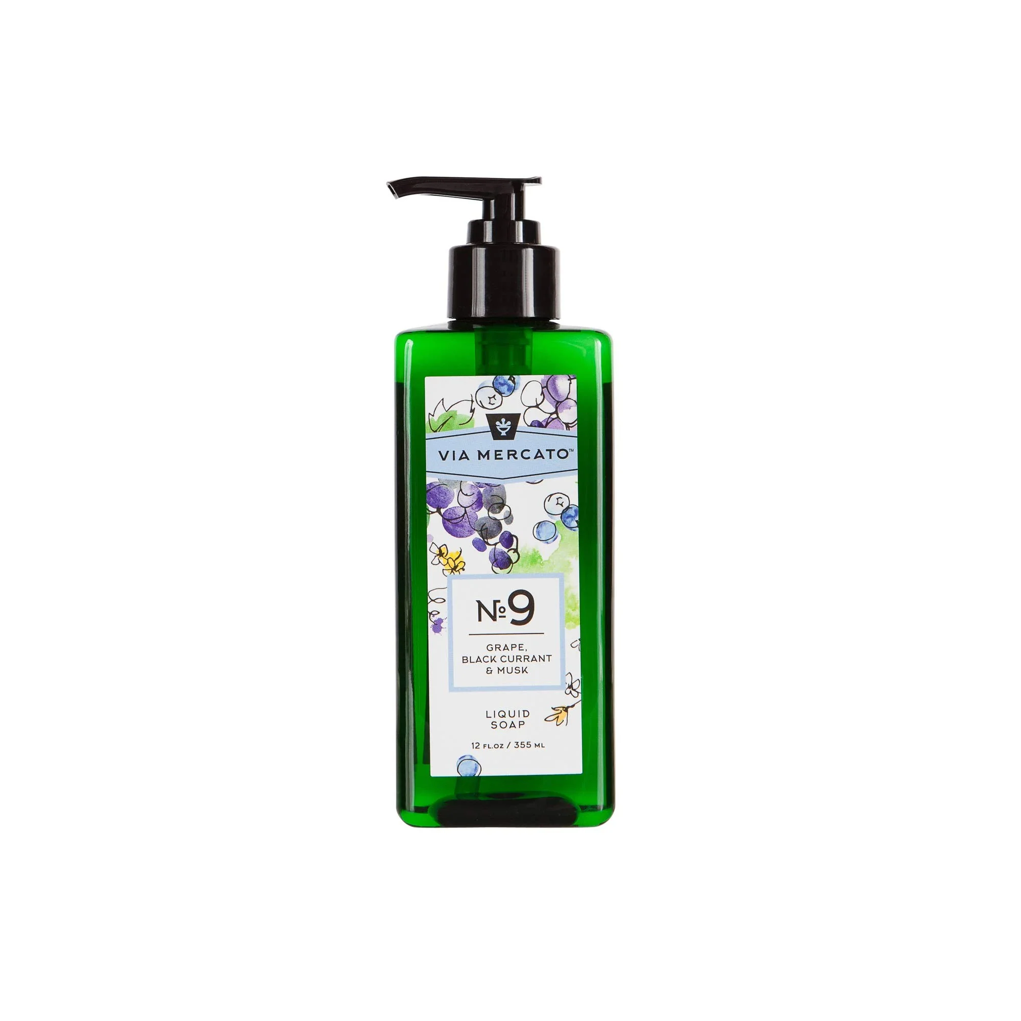 Convenient Via Mercato Liquid Soap Shea Butter Enriched 12 oz No. 9 - Grape Black Currant Musk High-End