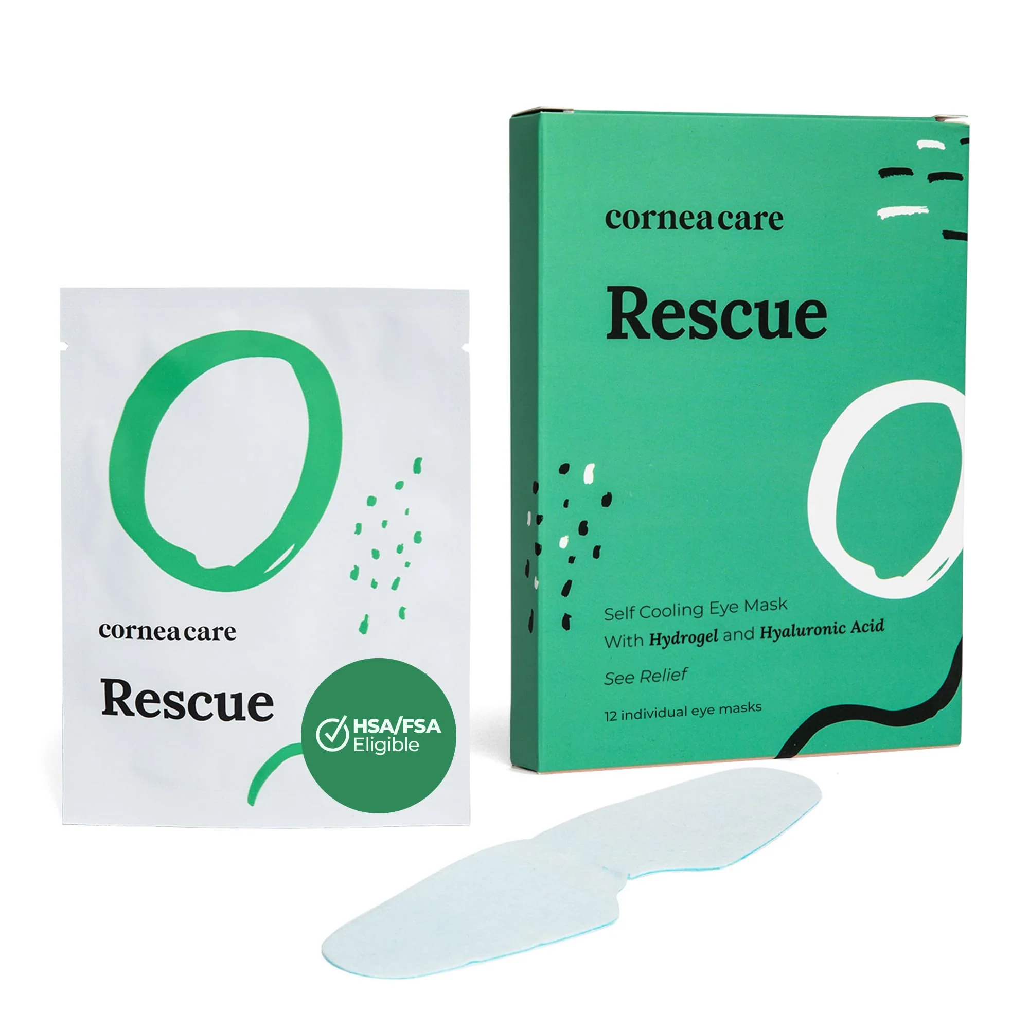 Artisan CorneaCare Rescue Hydrogel Self Cooling Compress Cold Eye Masks for Puffy Eyes Self Cooling Eye Compress for Fast Relief Travel Ready 12 Professional