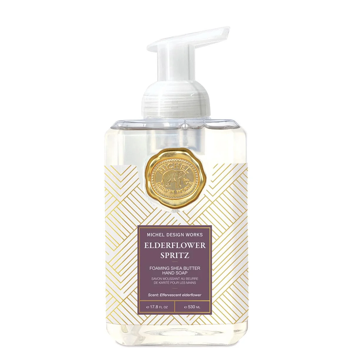 Sophisticated Michel Design Works Foaming Hand Soap Elderflower Spritz Beautiful Square Container with Pump Effective