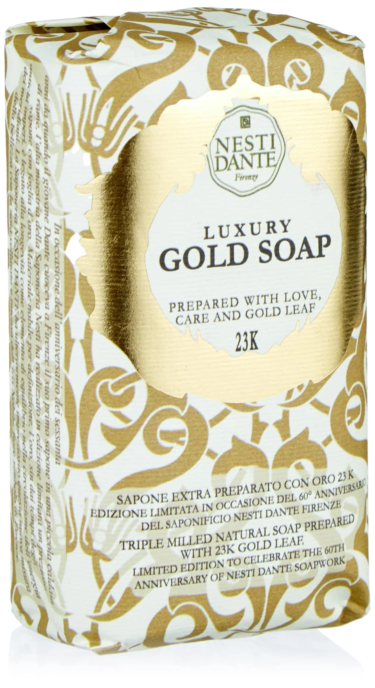 Artisan Nesti Dante Nesti dante 60 anniversary luxury gold soap with gold leaf limited edition 8.8oz 8.8 Ounce Solid
