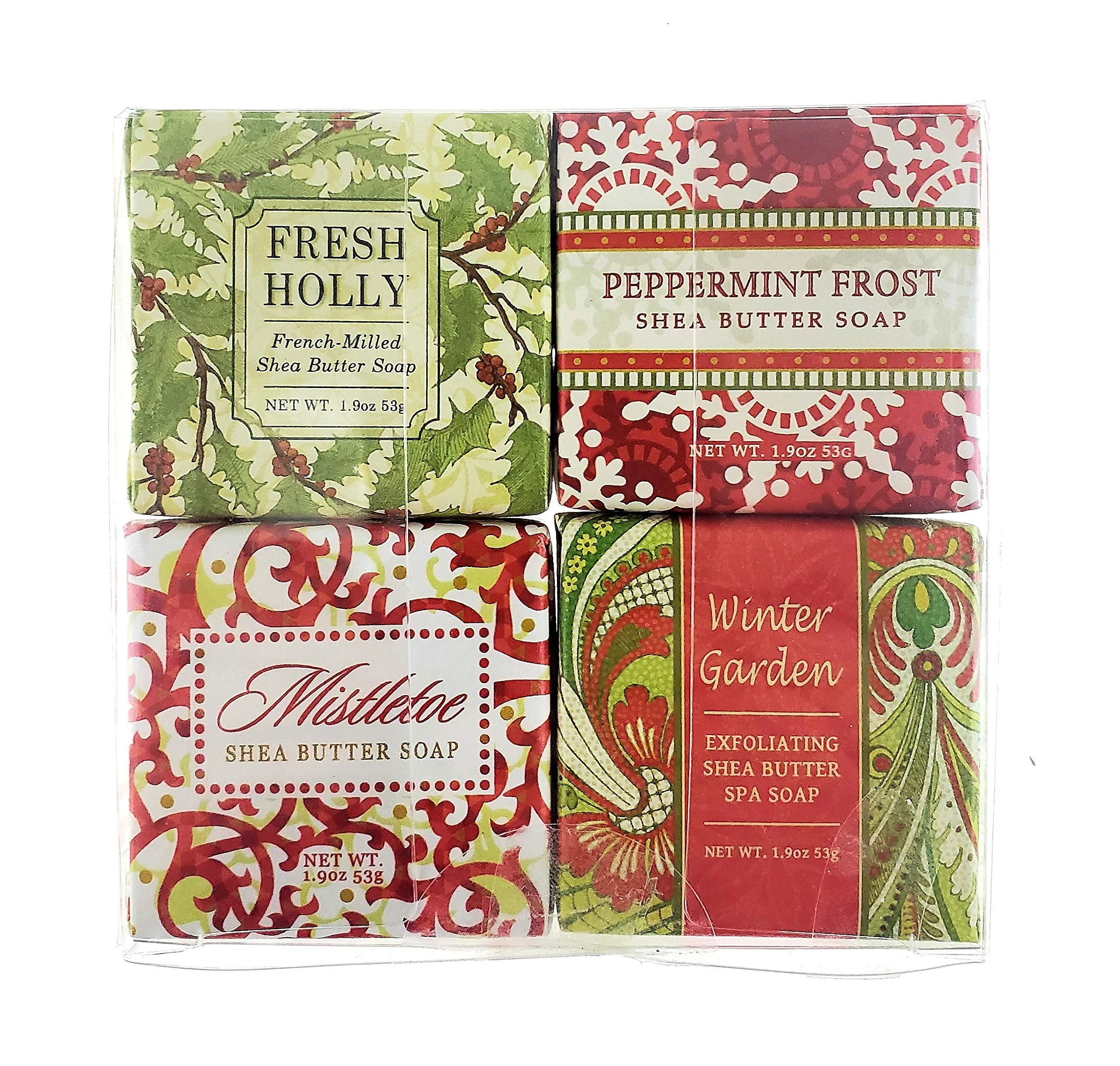 Outstanding Greenwich Bay Trading Christmas Holiday Soap Sampler - Gift Boxed Set of 4 Assorted Scents Solid