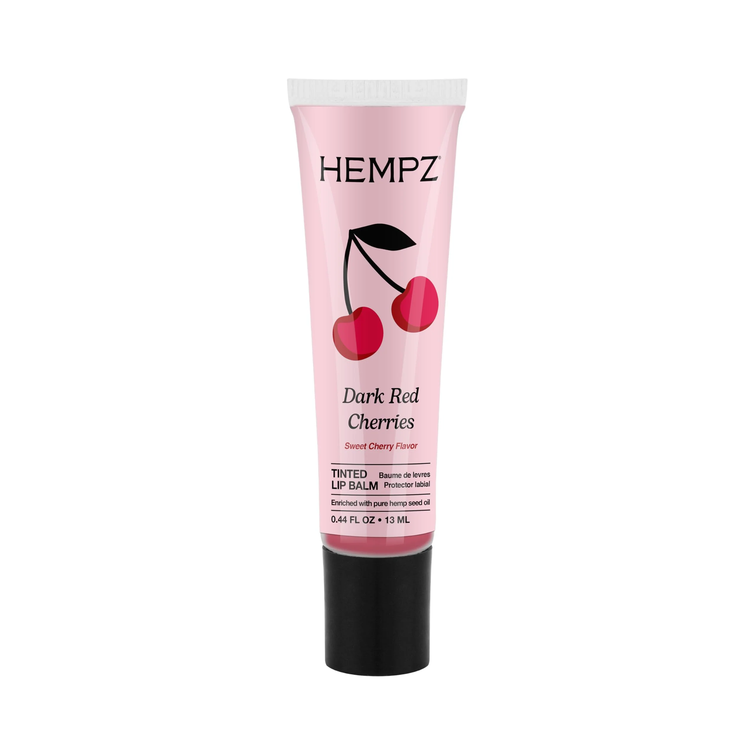 Classic Hempz Cherry Tinted Lip Balm hydrating gloss for dry cracked lips Dark Red Cherries .44 fl.oz. Trendy
