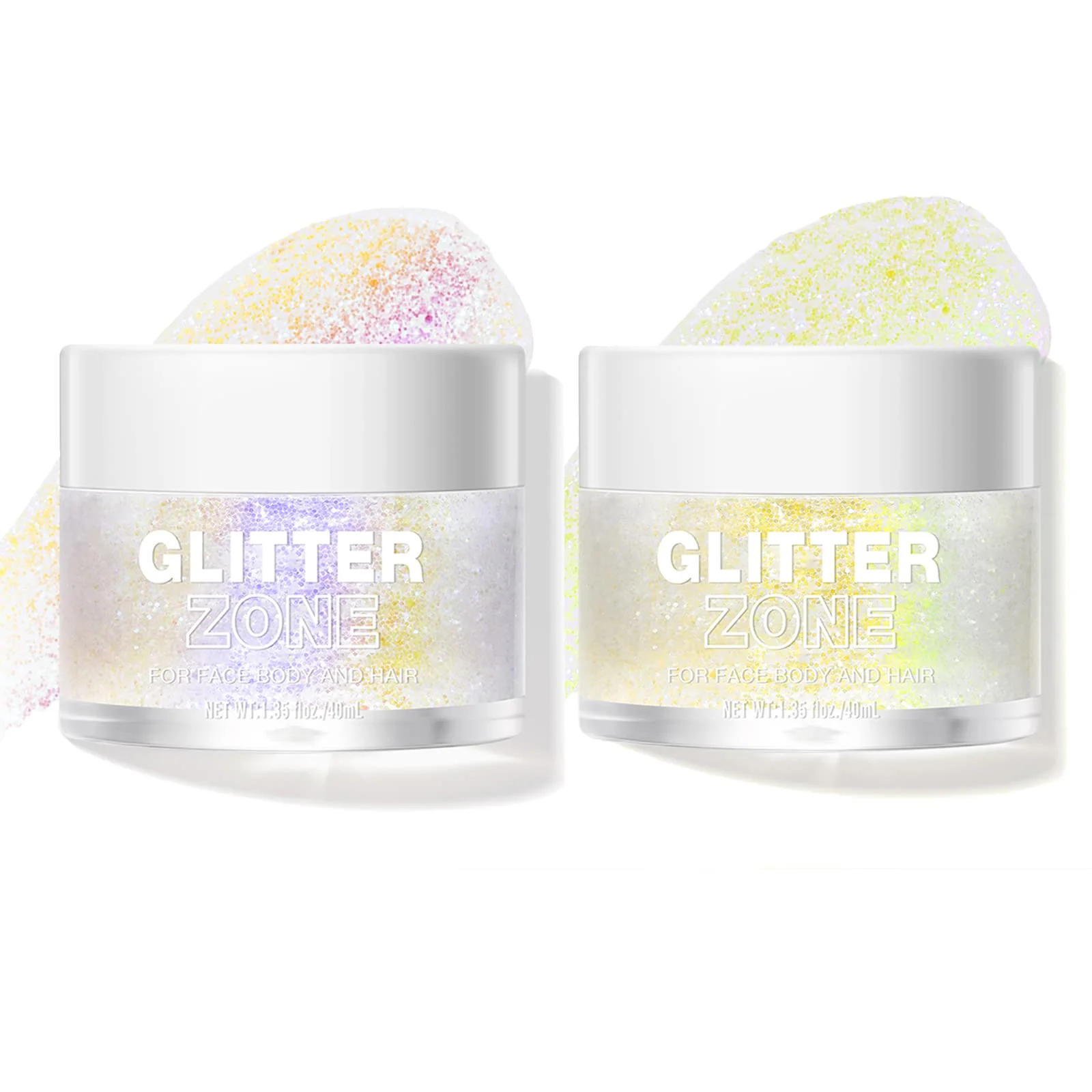 World-Class LANGMANNI Holographic Body Glitter Gel for Body Face Hair and Lip.Color Changing Glitter Gel Under Light. Vegan Cruelty -1.35 oz 3 Neon Soft