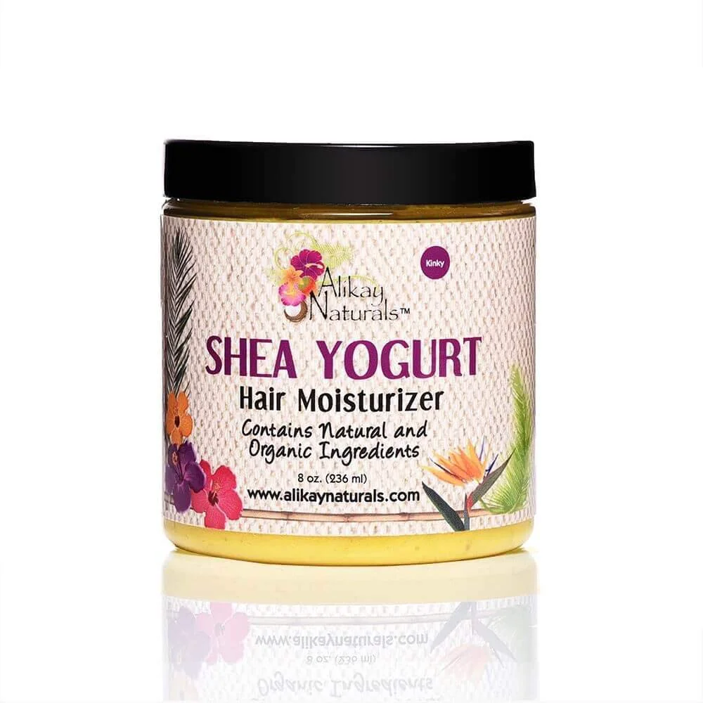 Certified Alikay Naturals Shea Yogurt Hair Moisturizer Natural Raw Shea Butter Argan Coconut Oil 8 Ounce Lightweight