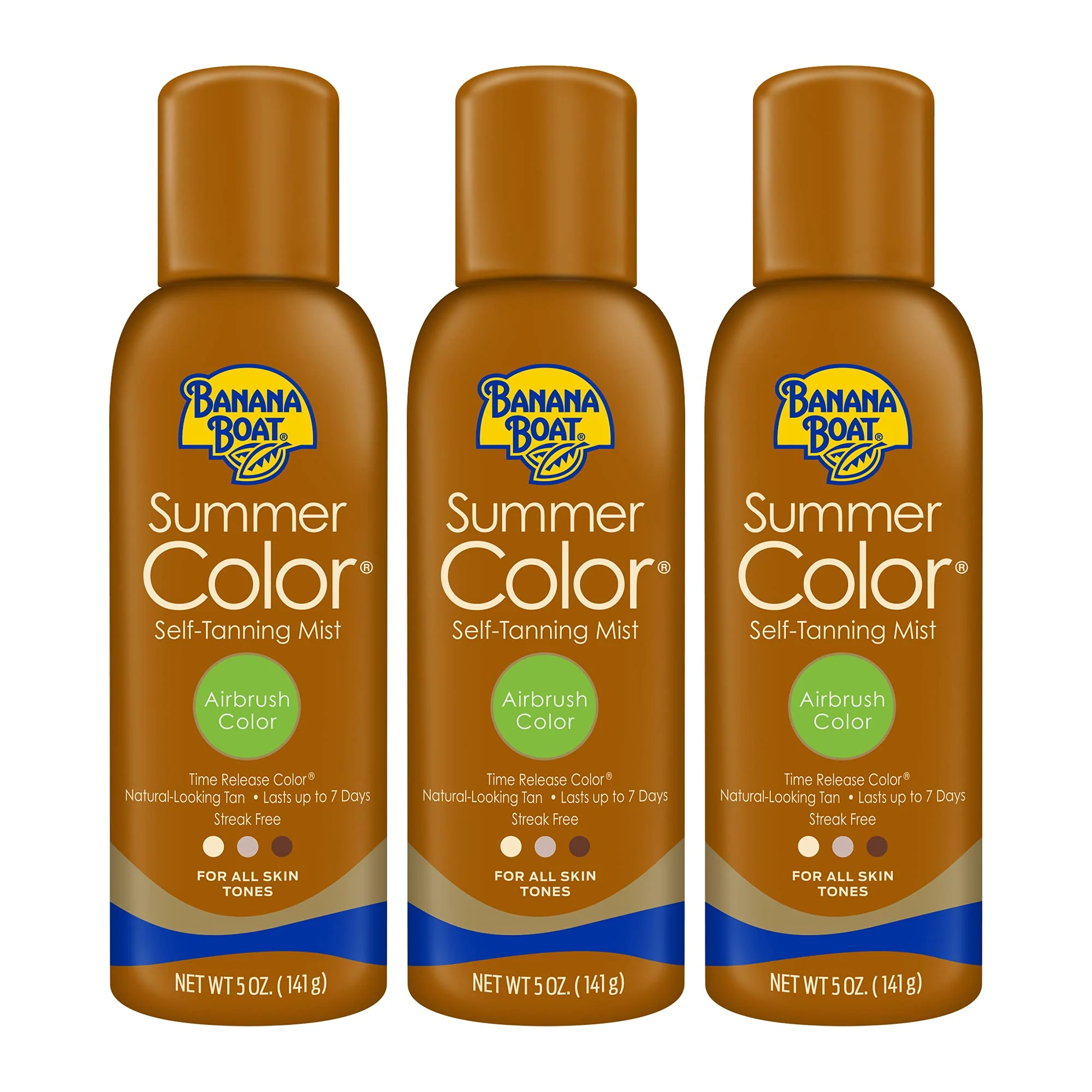 Traditional Banana Boat Self Tanning Spray for All Skin Tones Airbrush Color Reef Friendly 5 Ounce - Pack of 3 Excellent