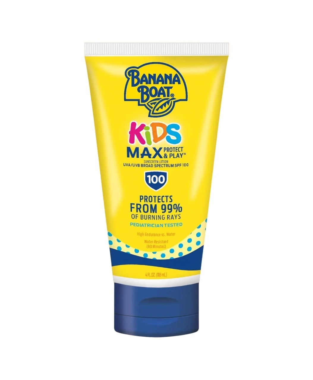 Classic Banana Boat Kids Max Protect Play Broad Spectrum Sunscreen SPF 100 4 oz Pack of 8 Traditional