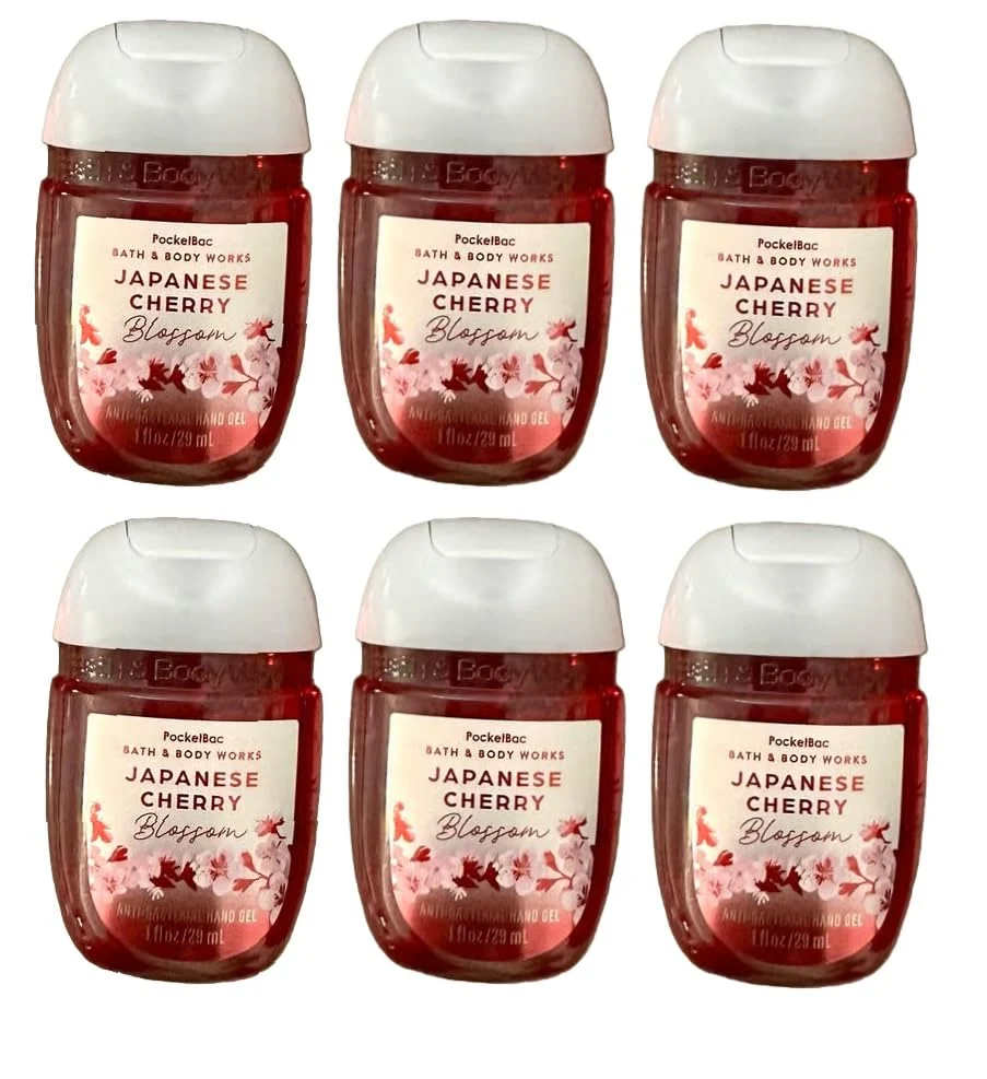 Superior Bath and Body Works Classic and Seasonal Scents Pocketbac Hand Gel - Pack of 6-1 oz each Japanese Cherry Blossom Proven