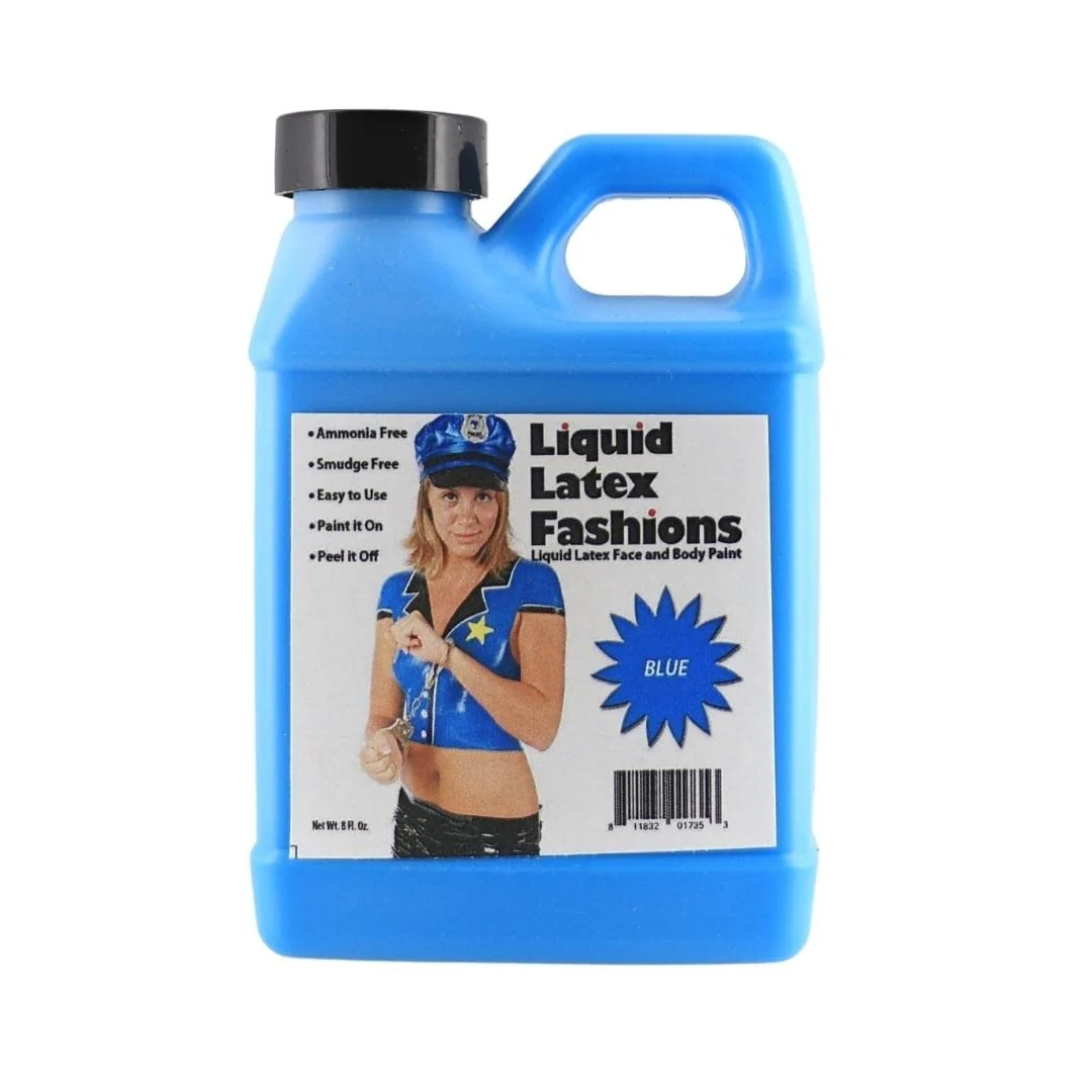 Advanced Blue 8 Oz - Liquid Latex Face and Body Paint Blue Smurf Cosplay I for Halloween Costume Parties Theater Special Effects Environmentally Friendly