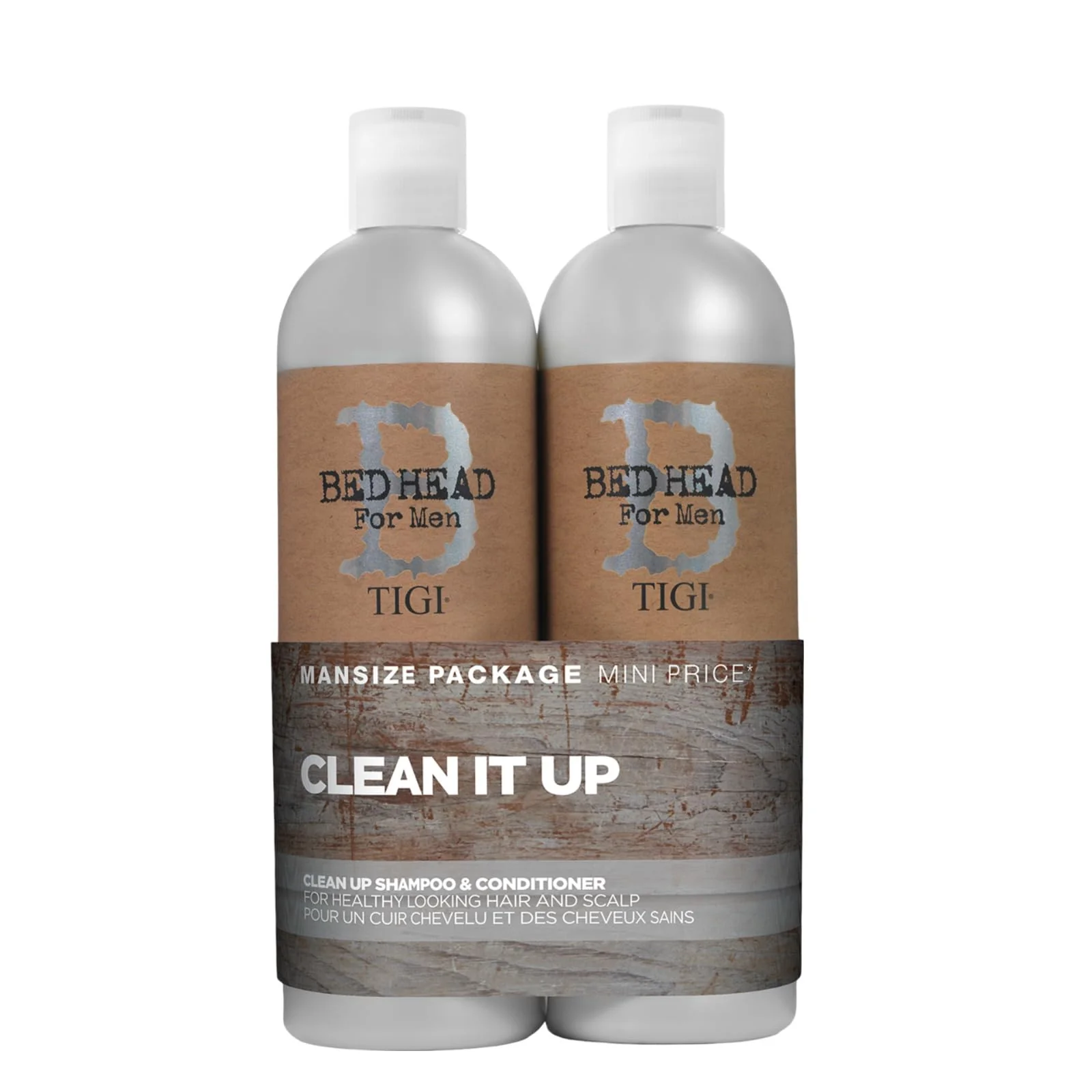 Versatile Tigi Bed Head B for Men Clean Up Kit - 2 Pc 25.36 Oz Shampoo 25.36 Oz Conditioner Gluten Peppermint Scent Menthol 1 Count Effective