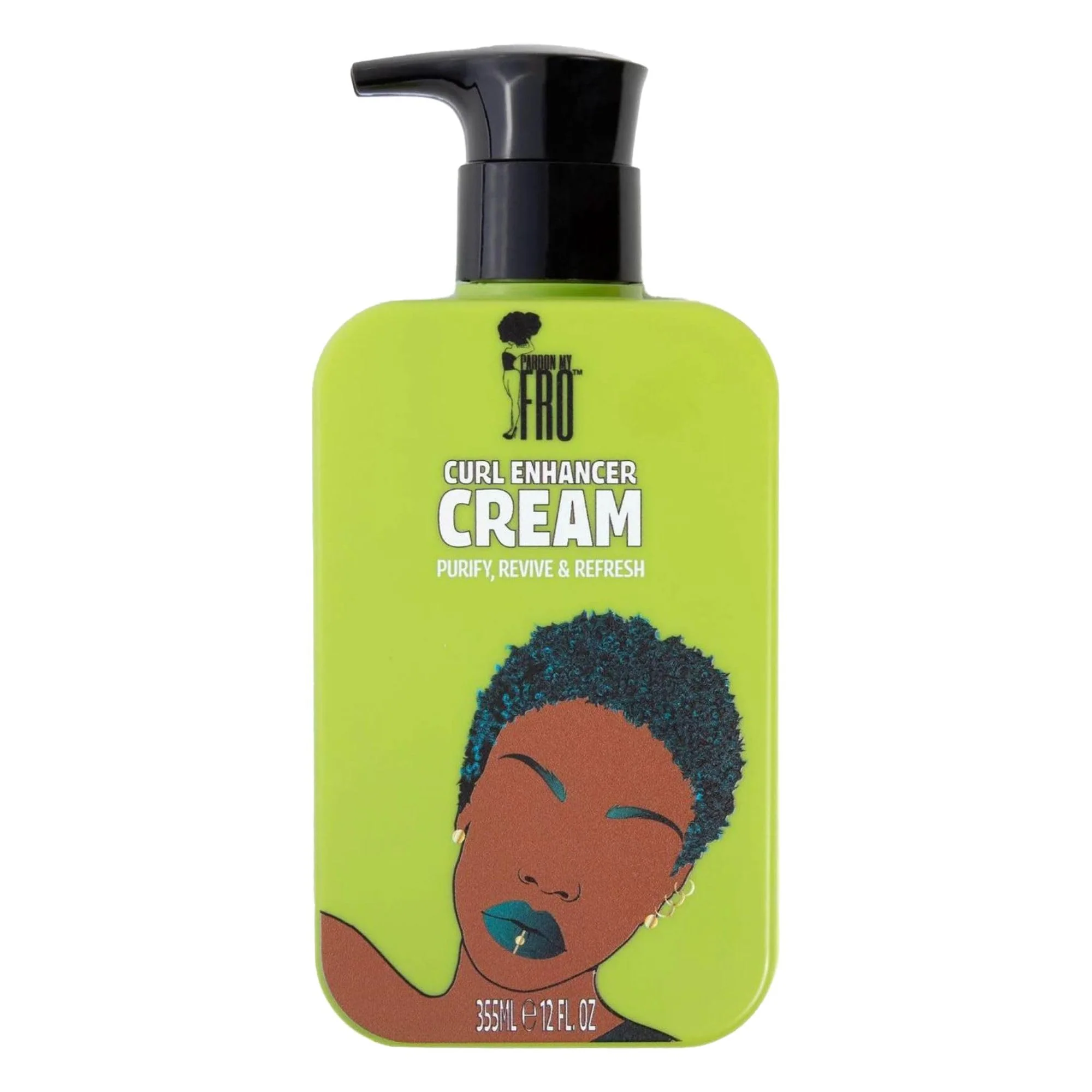 Advanced Pardon My Fro Curl Enhancing Cream - Long Lasting Hydrating Curl Cream for Defined Bouncy Curls Anti-Frizz Lightweight Styling Soft Moisturizing Green