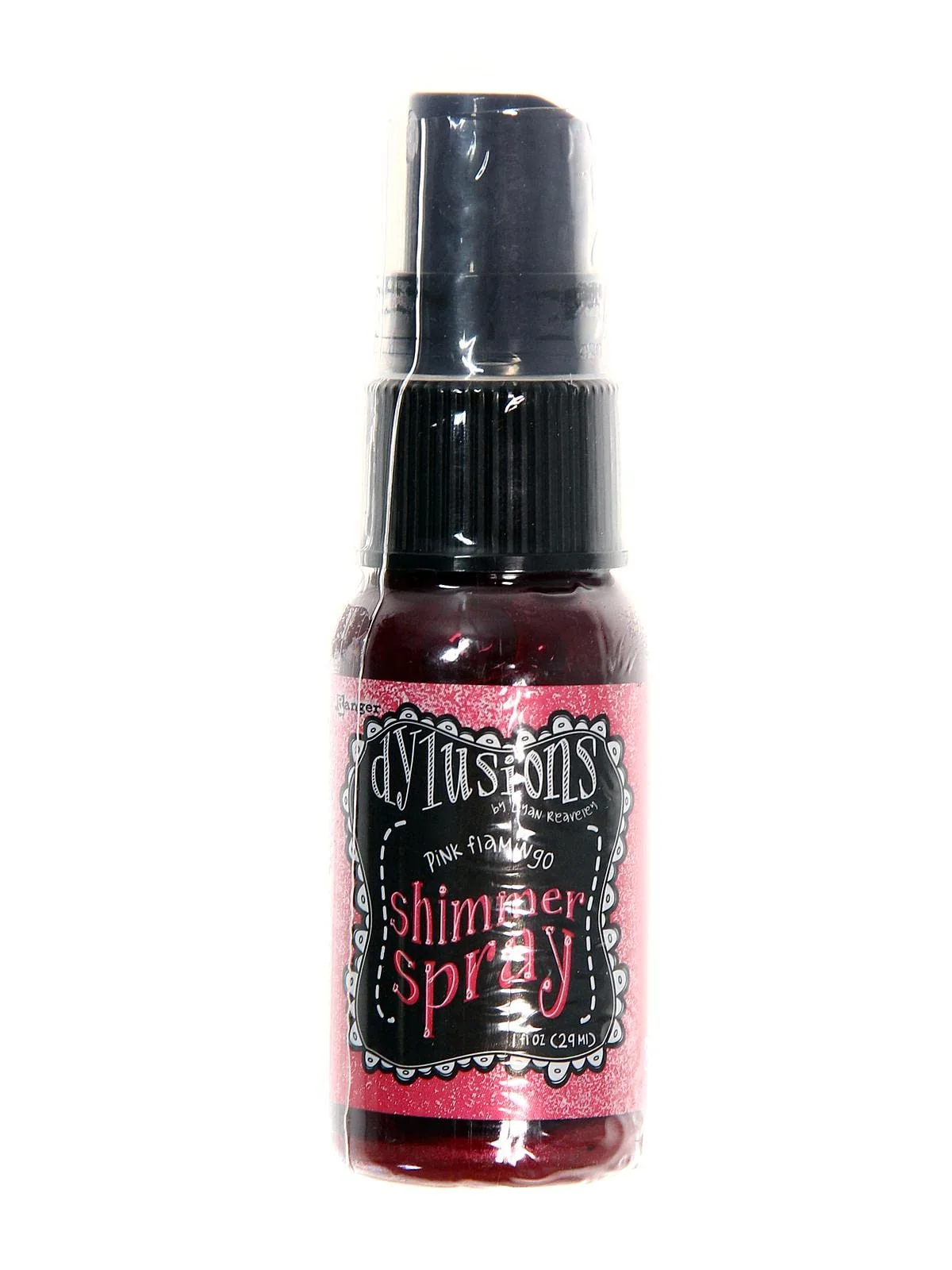 Enhanced Ranger Dylusions Shimmer Sprays Pink Flamingo 1 oz. Bottle Verified