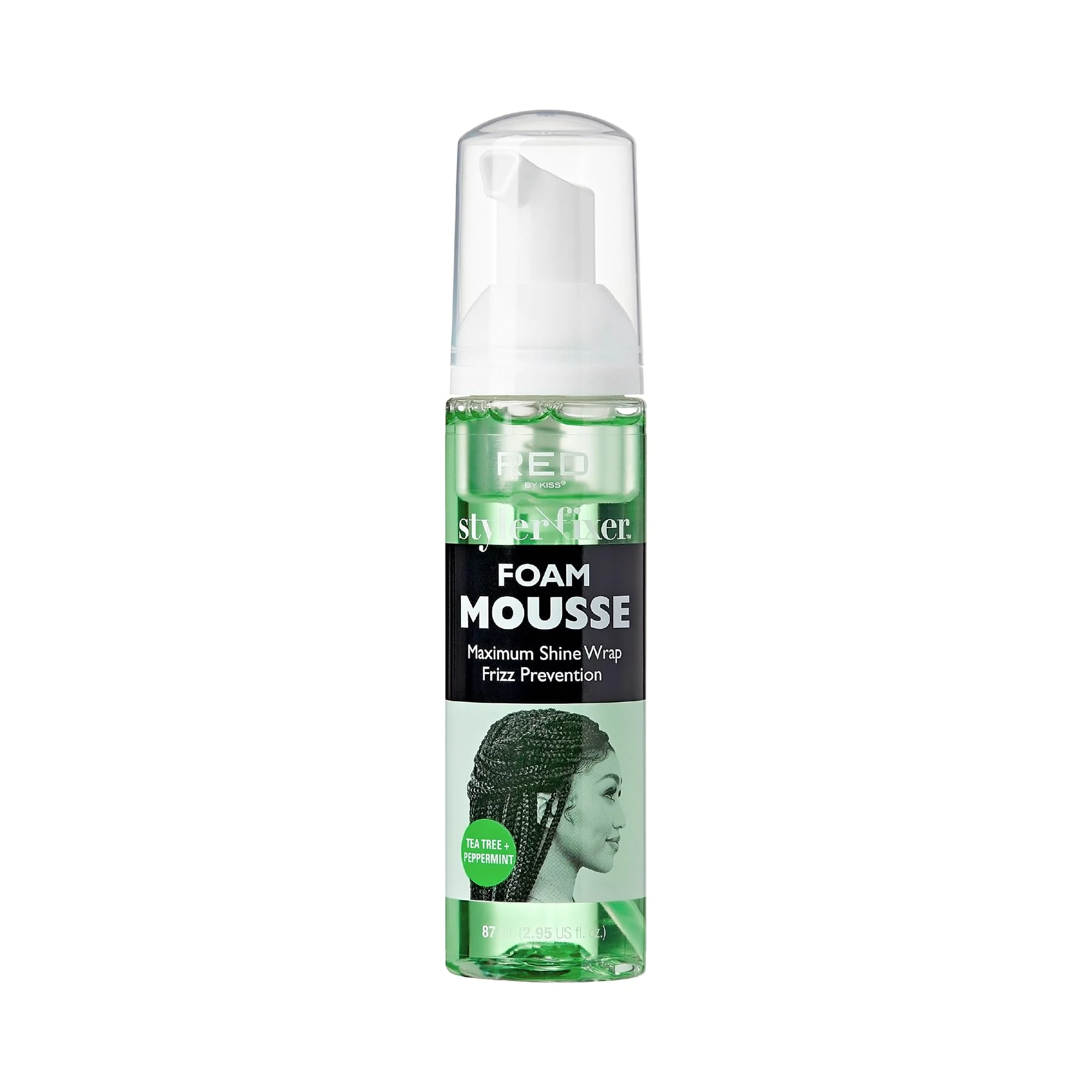 Fine Crafted Red by Kiss Foaming Mini Travel Size Mousse Maximum Shine Wrap Mousse Reduce Prevent Frizz Define Curls Hold Styles Nourishes Dry Crips Hair Premium Material