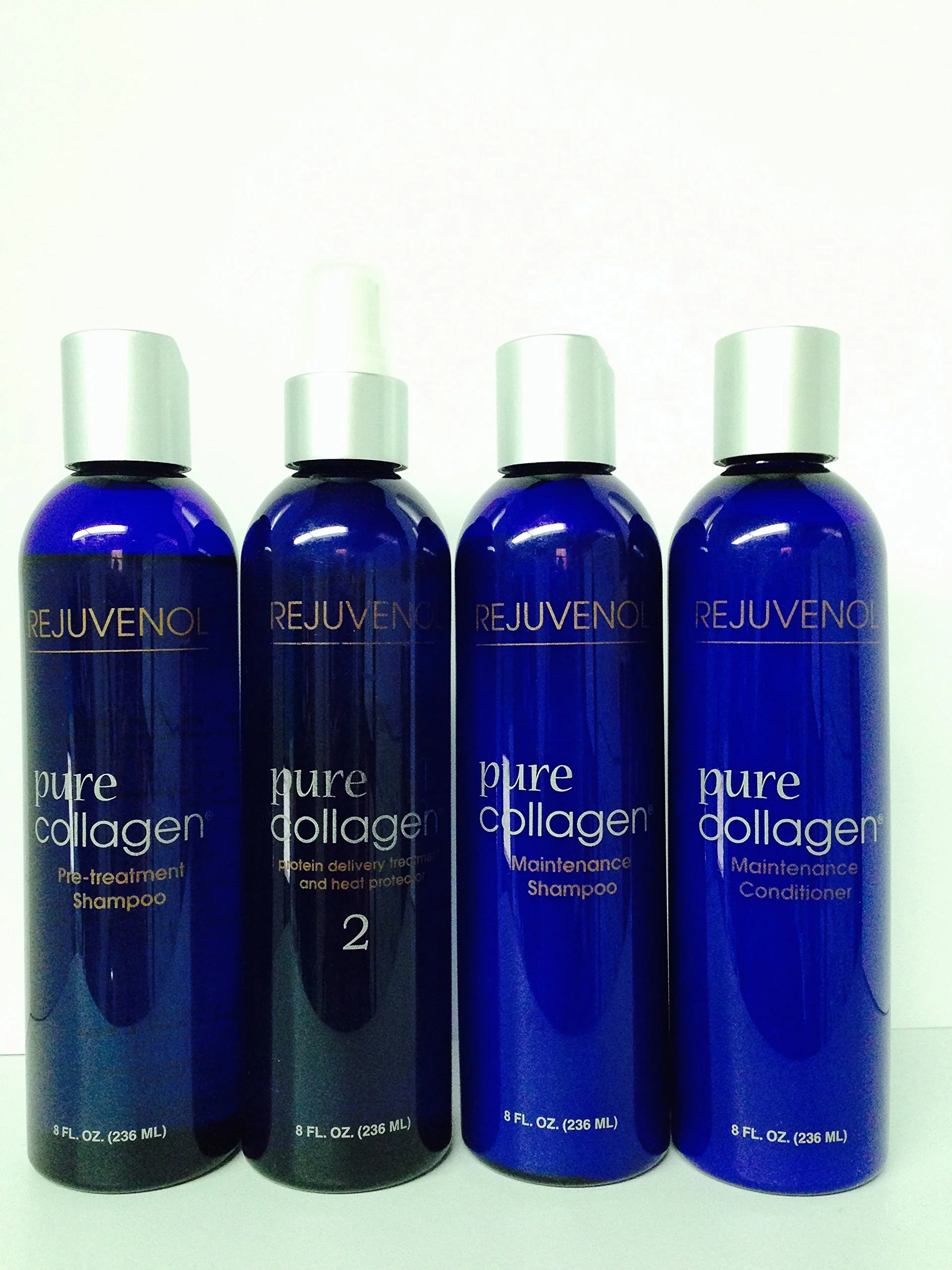 Artisan Rejuvenol Pure Collagen Pre-treatment Shampoo 8 Oz Protein Delivery Treatment and Heat Protector 8 Oz Maintenance Shampoo 8 Oz and Maintenance Eco-Friendly