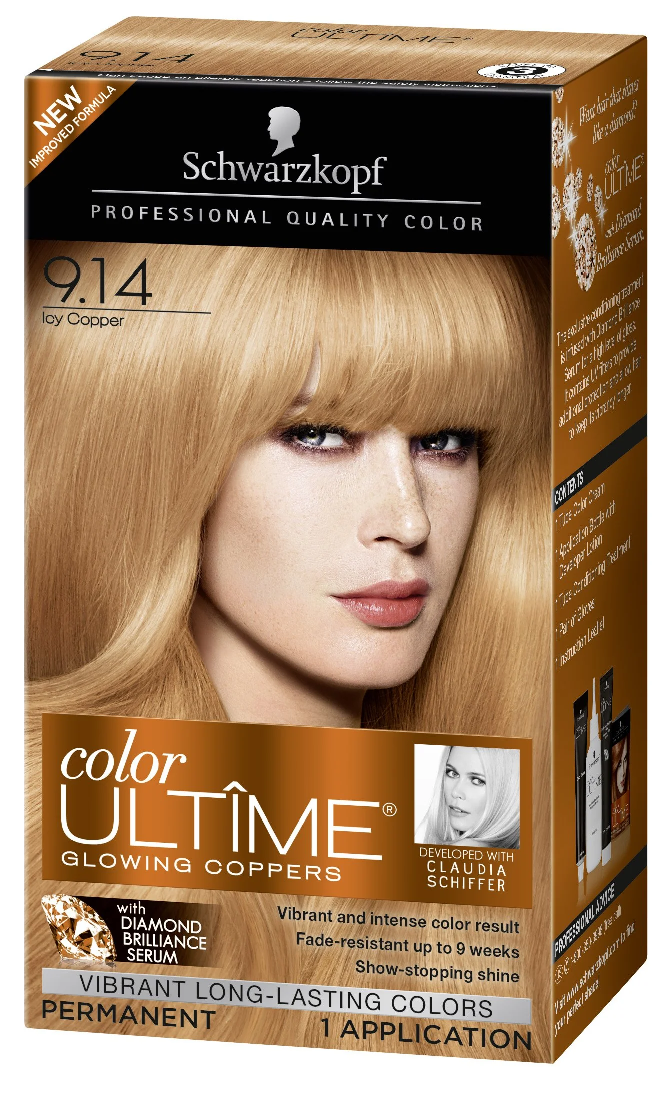 Unique Schwarzkopf Color Ultime Hair Color Cream 9.14 Icy Copper Packaging May Vary High-Performance
