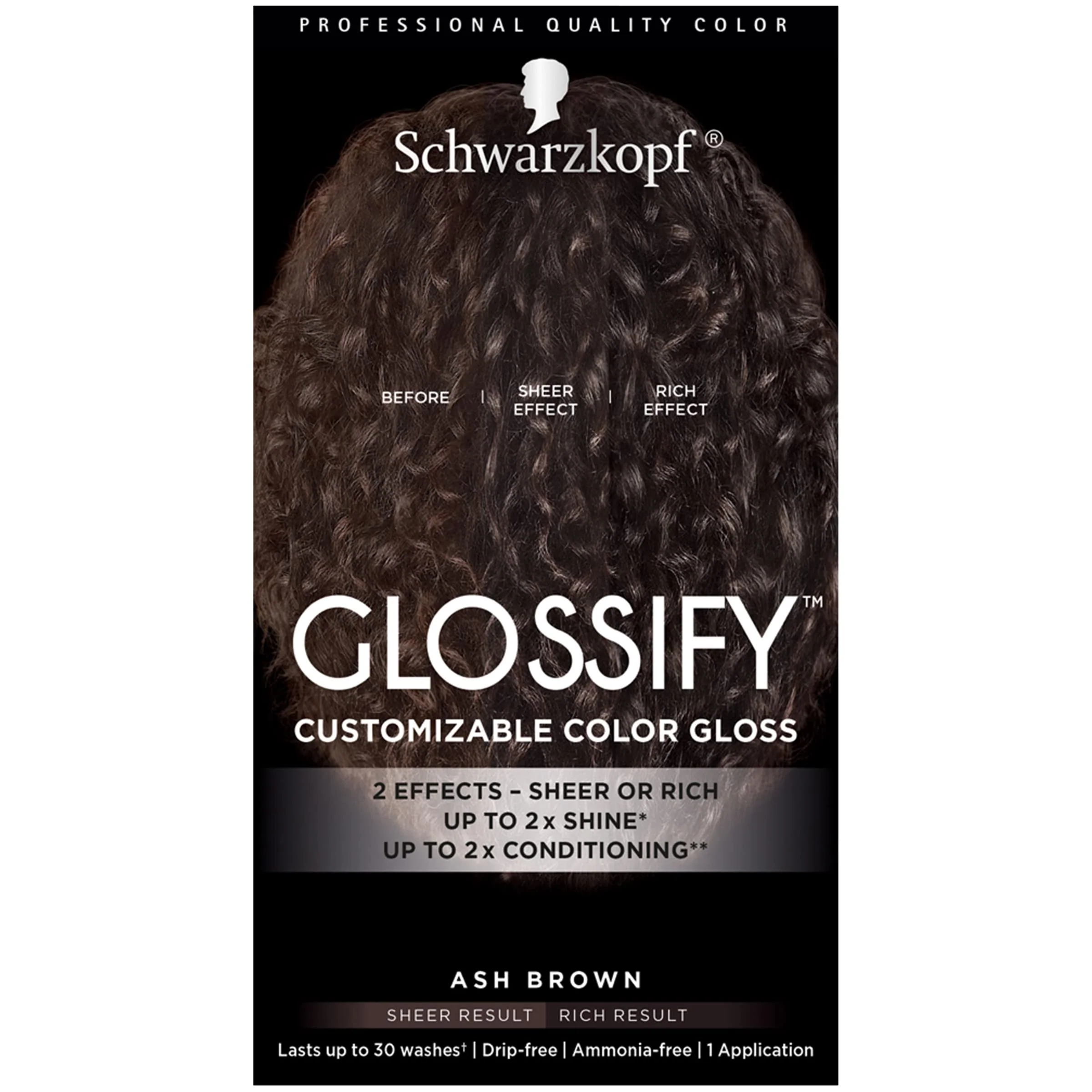 Classic Schwarzkopf Glossify Customizable Color Gloss Ash Brown Superior