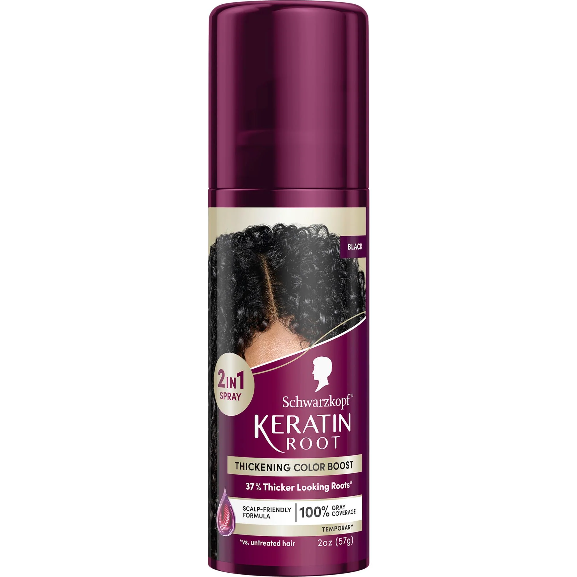 World-Class Schwarzkopf Keratin Root Temporary Hair Color Spray Black Instant Gray Coverage Thicker Fuller-Looking Roots Easy-to-Use No Ammonia Low Mess Elegant