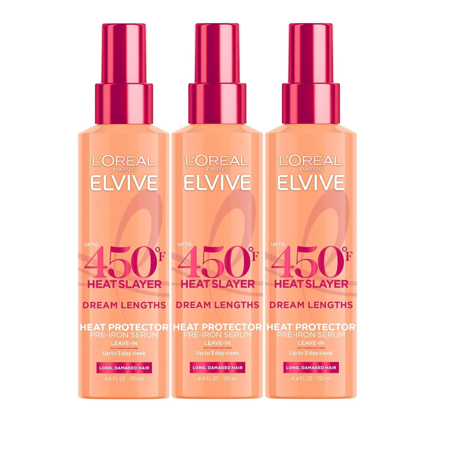 Dependable L'O Paris Elvive Dream Lengths Heat Slayer Pre-Iron Spray Leave-In 4.4 Ounce 3 Pack Advanced