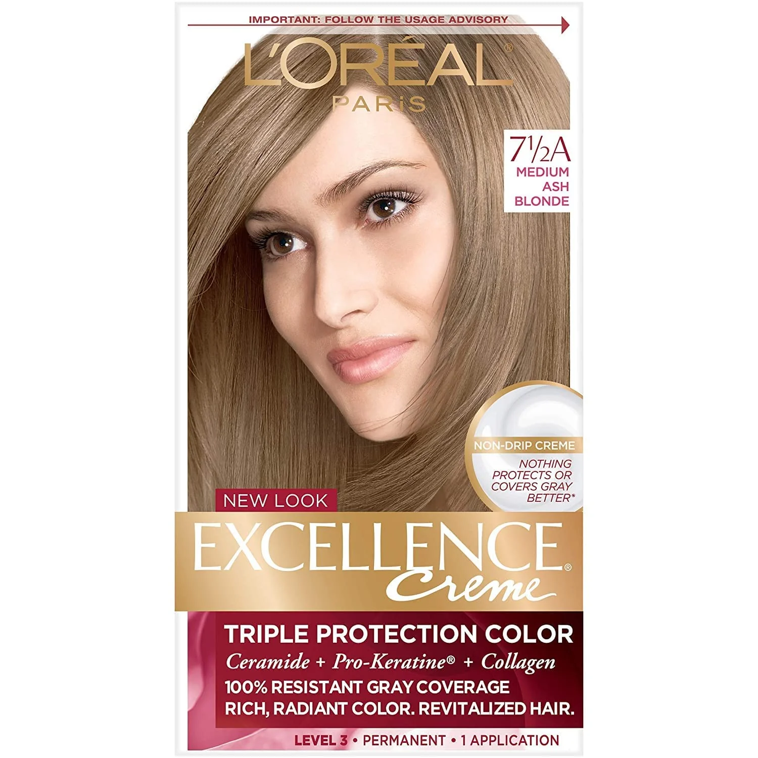 Luxury L O ParisExcellence Creme - 7-1 2A Medium Ash Blonde Cooler 1 Each Pack of 6 Powerful