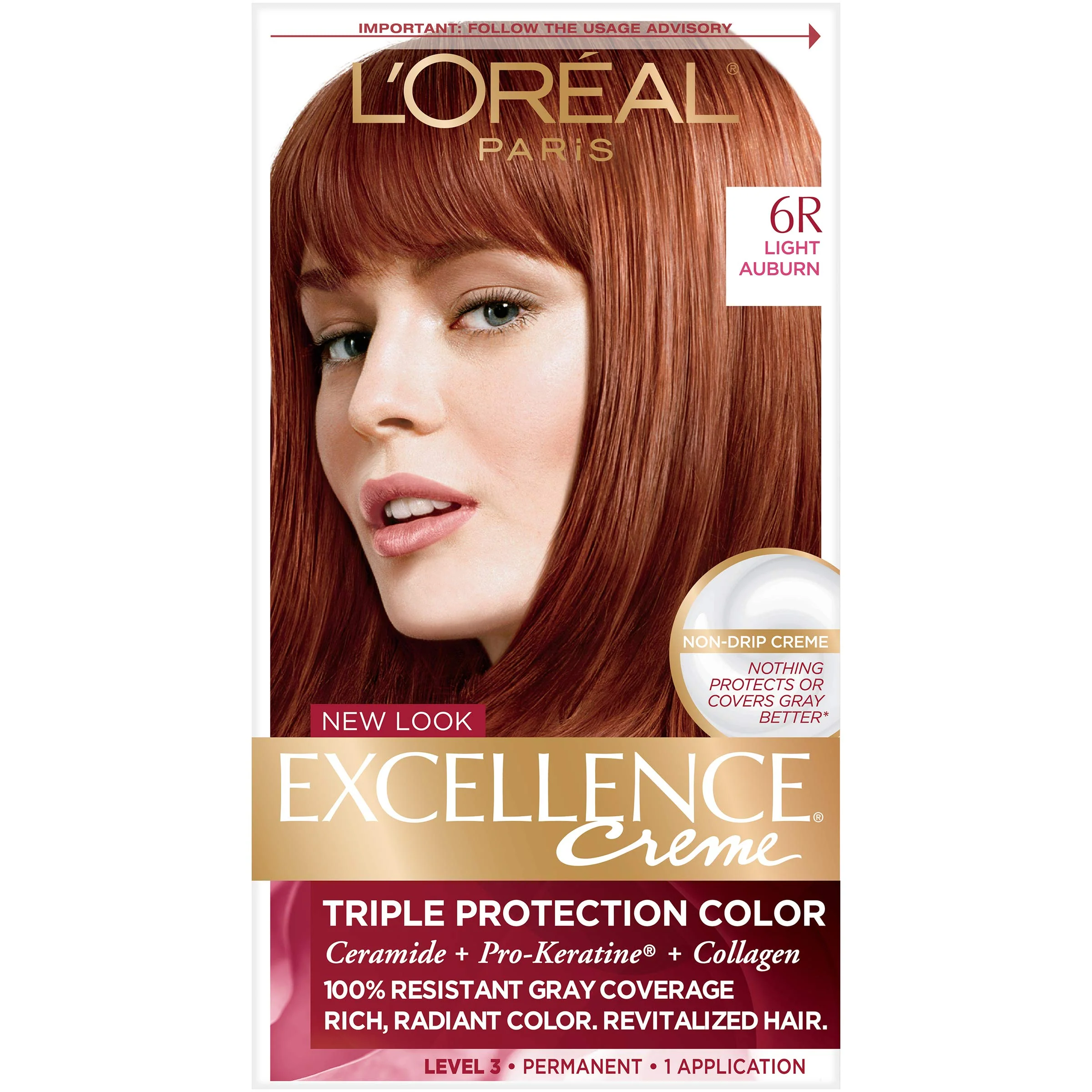 Authentic L'O Paris Excellence Creme 6R Light Auburn Functional