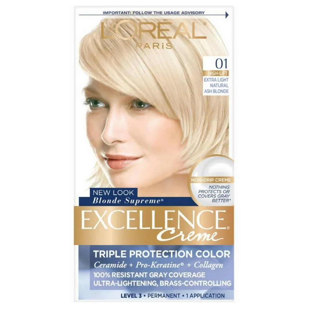 Casual L'O Paris Excellence Creme Haircolor Extra Light Ash Blonde 01 Cooler 1 ea Pack of 5 Soft