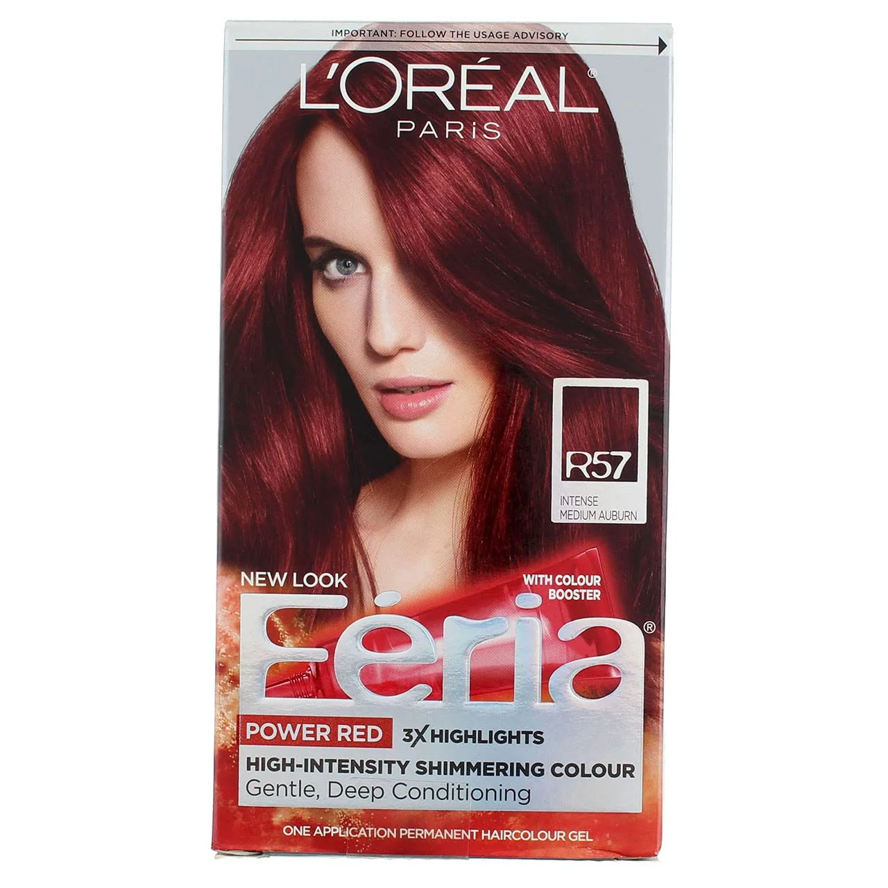 Unique L'O Paris Feria Permanent Haircolor R57 Intense Medium Auburn 1 ea Pack of 3 Natural