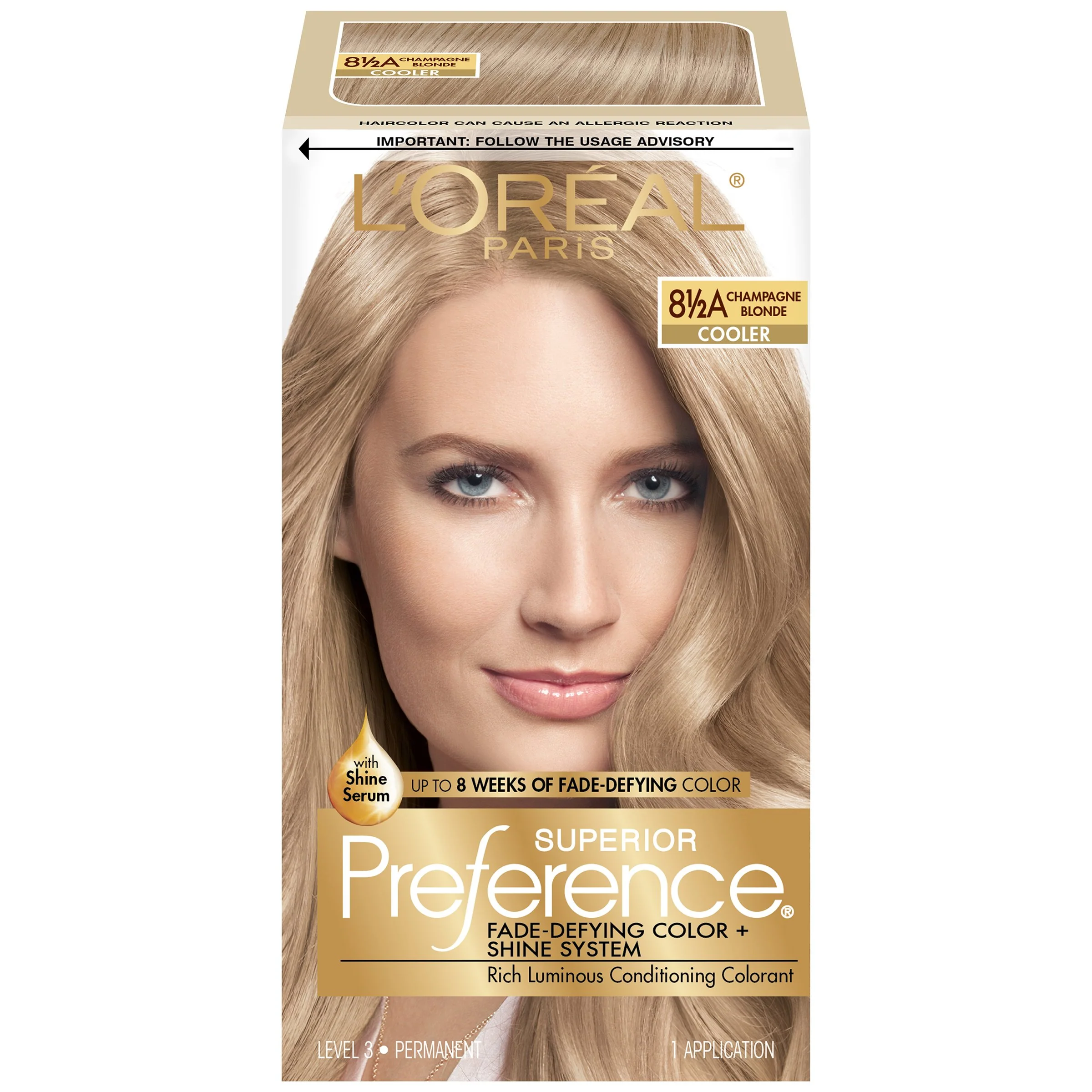 Contemporary L'O Paris Superior Preference Fade-Defying Color Shine System 8.5A Champagne Blonde Packaging May Vary Powerful