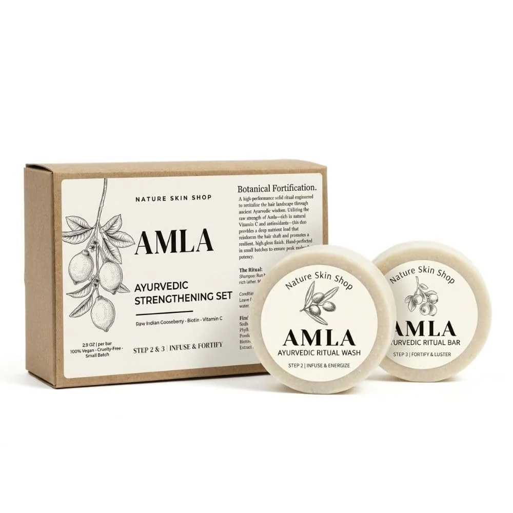 Artisan Nature Skin Shop Amla Shampoo and Conditioner Set Ayurvedic Formula for Hair Growth and Strength Sulfate- Reduces Hair Fall Breakage 2-Piece Selected