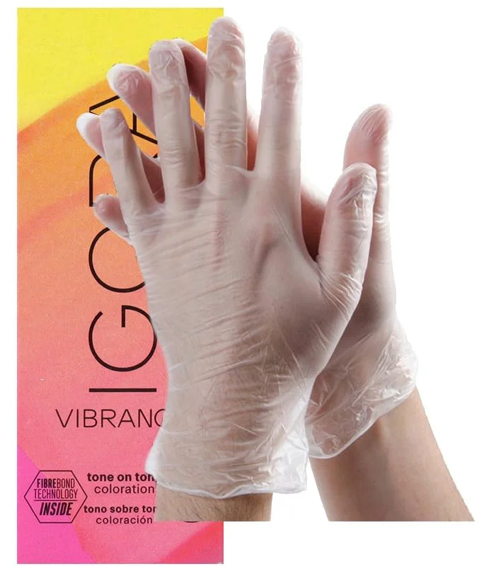 Artisan IgoraVibrance 6-12 Dark Blonde Cendre Ash Tone On Tone Alcohol- Demi-Permanent Hair Color 2 Fl Oz with Clear Powdered Medium Vinyl Gloves Bundle Modern
