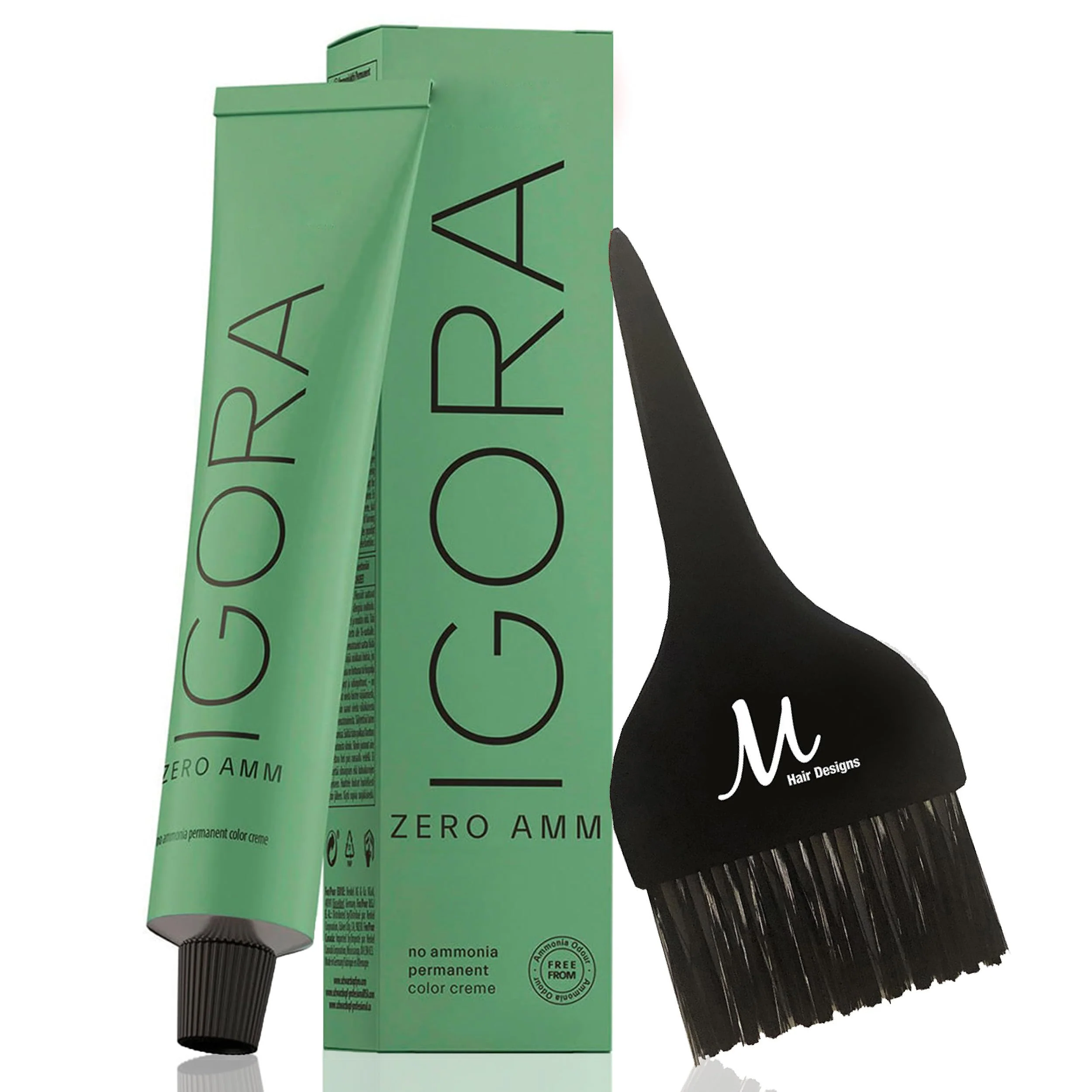Versatile Igora Zero AMM Hair Color 6-0 Dark Blonde Natural Igora Royal Zero Ammonia Permanent Color Creme 2.1 oz and M Hair Designs Tint Brush Bundle Comfortable
