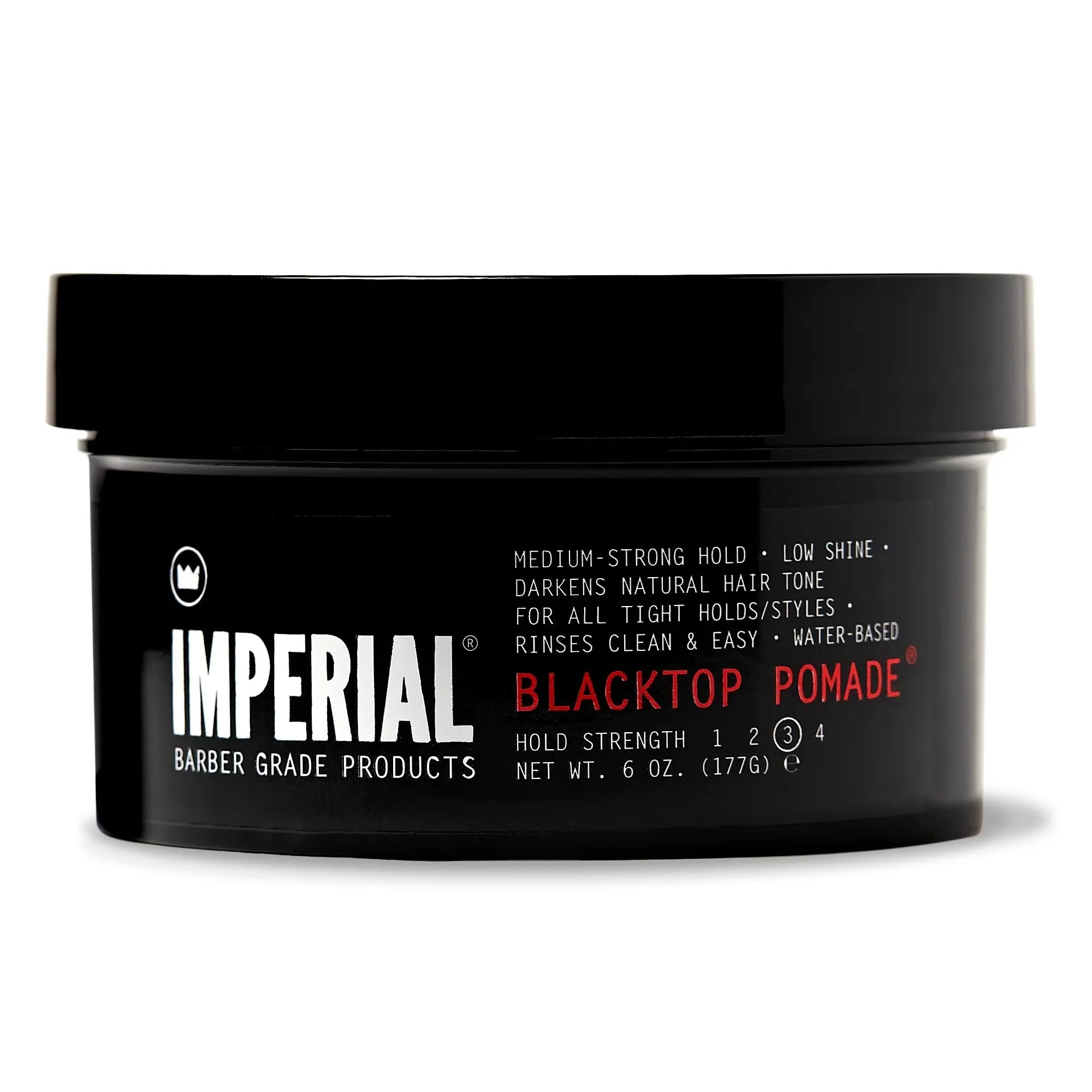 Authentic Imperial Barber Grade Products Blacktop Pomade 6 oz Detailed