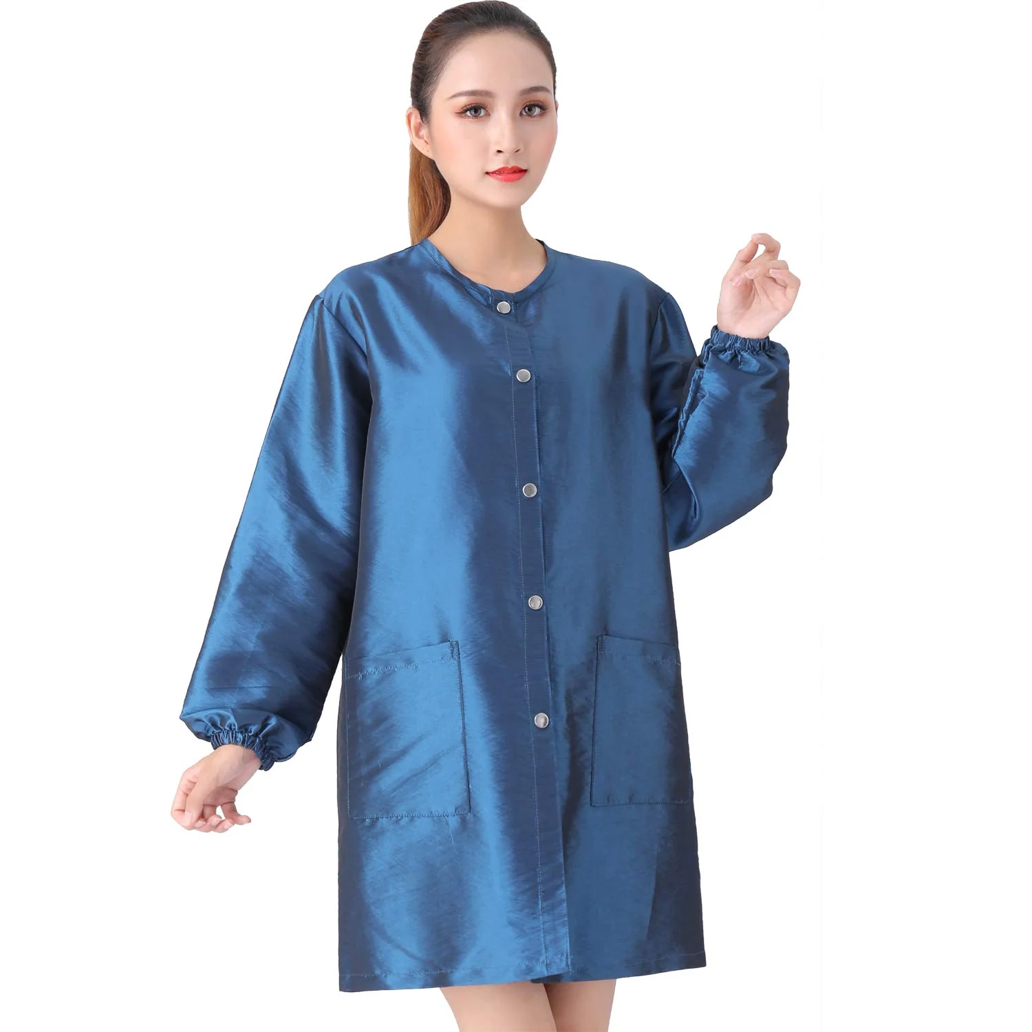 Proven KAHOT Professional Salon Barber Smock Stylist Jacket Cosmetology Uniform Hairdressing Cape Workwear Pet Grooming Coveralls Blue XL Specialty