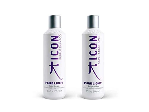 Authentic K.I.C.O.N. Pure Light Purple Shampoo Conditioner DUO 8.5 oz. Made in USA Optimized
