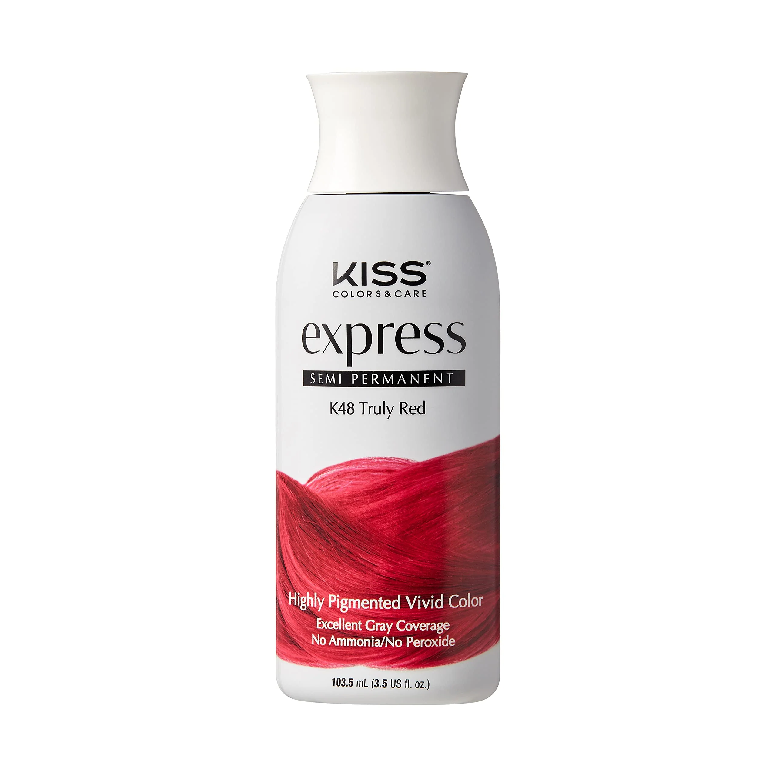 Detailed Kiss Express Semi-Permanent Hair Color 100mL 3.5 US fl.oz 1 PACK Truly Red Environmentally Friendly