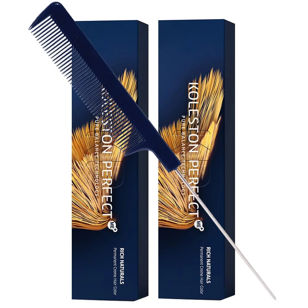 Reusable Koleston ME 10 86 Lightest Blonde Pearl Violet Permanent Hair Color Creme 2 Ounce Pack of 2 With Pin Tail Comb - Use with Welloxon Easy-to-Use